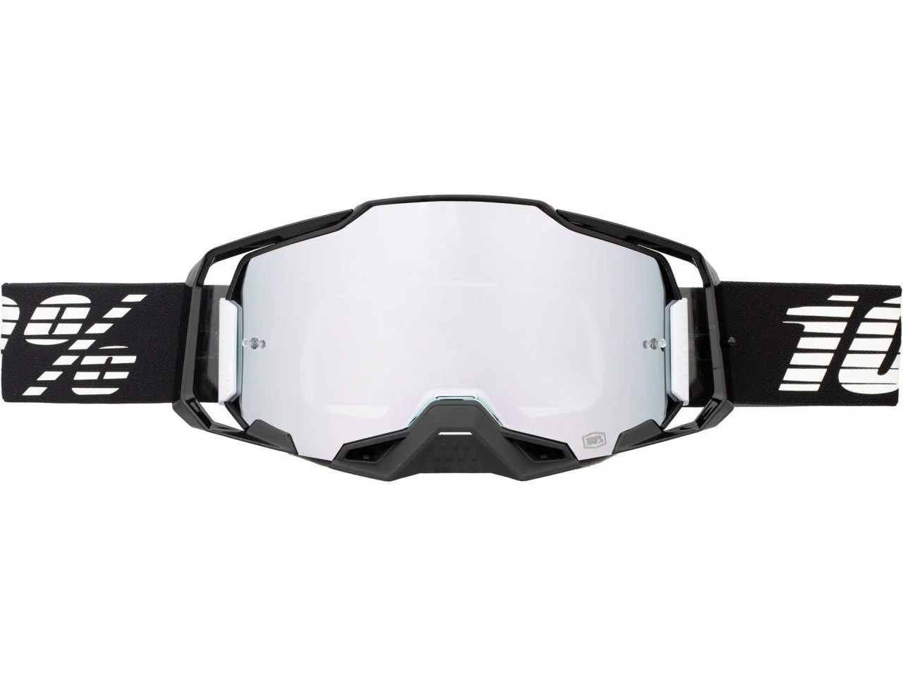 100% Armega Goggles Black with Silver Flash Mirror Lens - Image 3