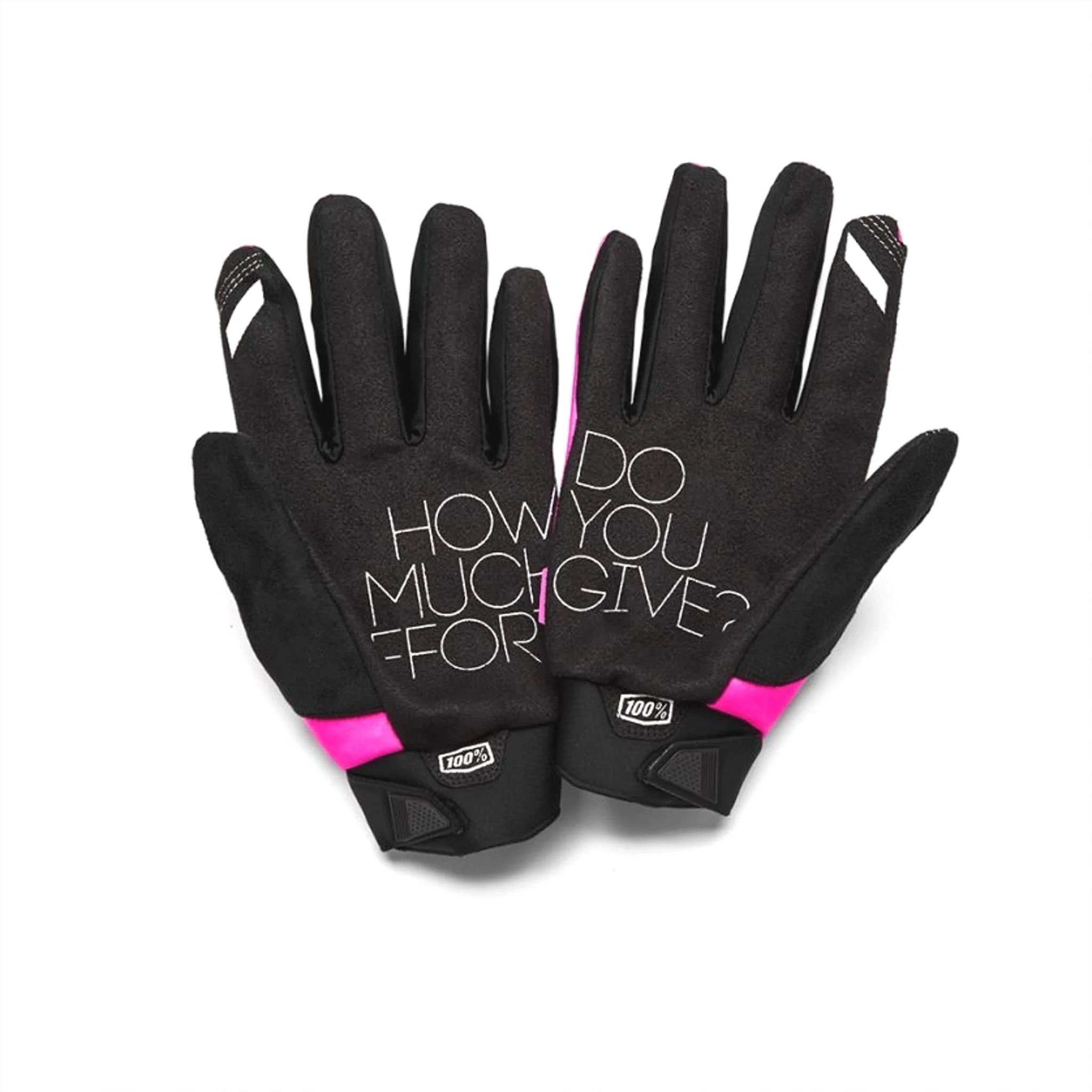 100% Brisker Women’s Cold Weather Gloves Neon Pink & Black - Image 2
