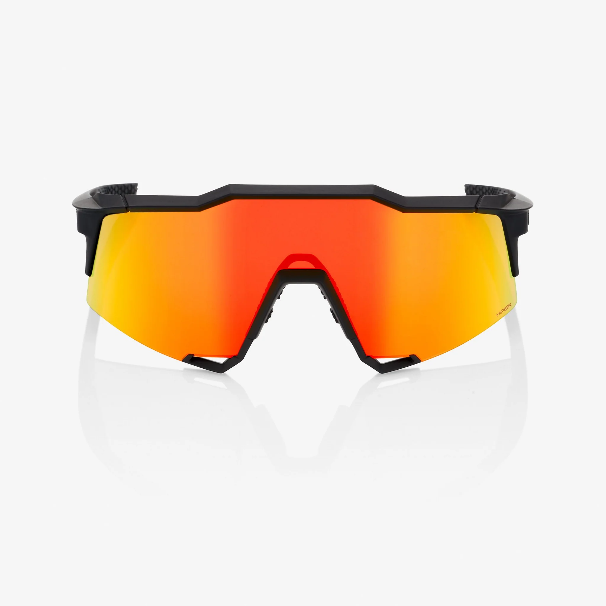 100% Hypercraft Sunglasses Matte Black with HiPER Red Multilayer Mirror Lens - Image 2