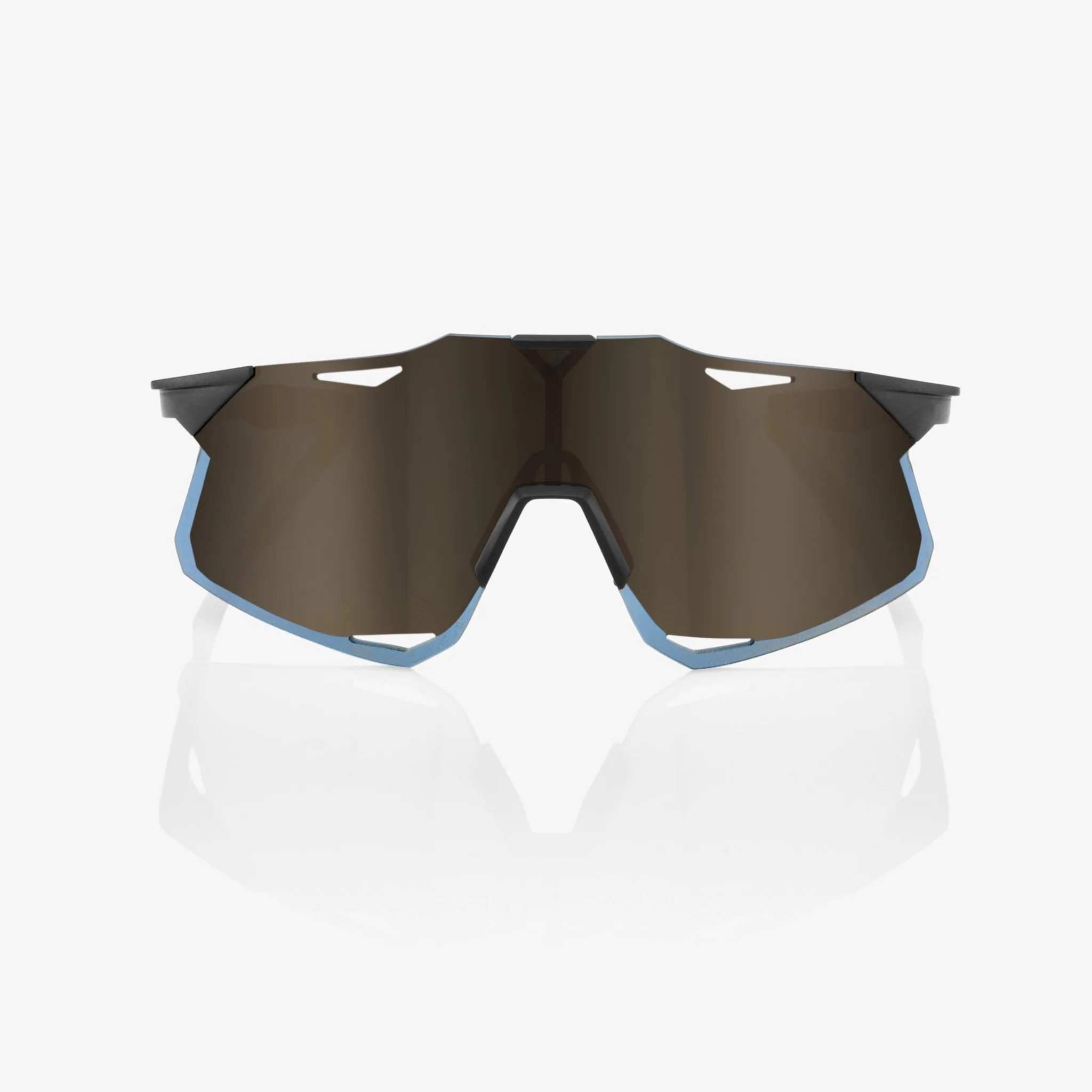 100% Hypercraft Sunglasses Matte Black with Soft Gold Mirror Lens - Image 2