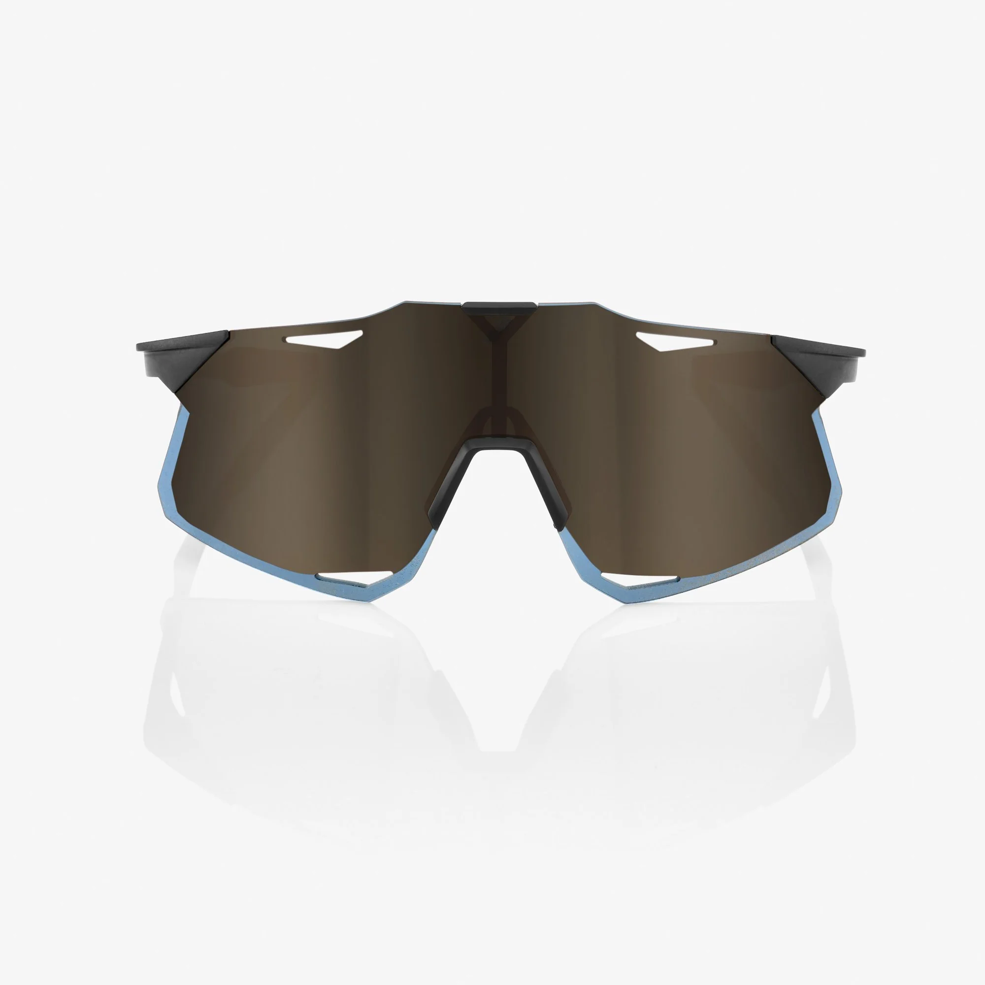 100% Hypercraft Sunglasses Matte Black with Soft Gold Mirror Lens - Image 2