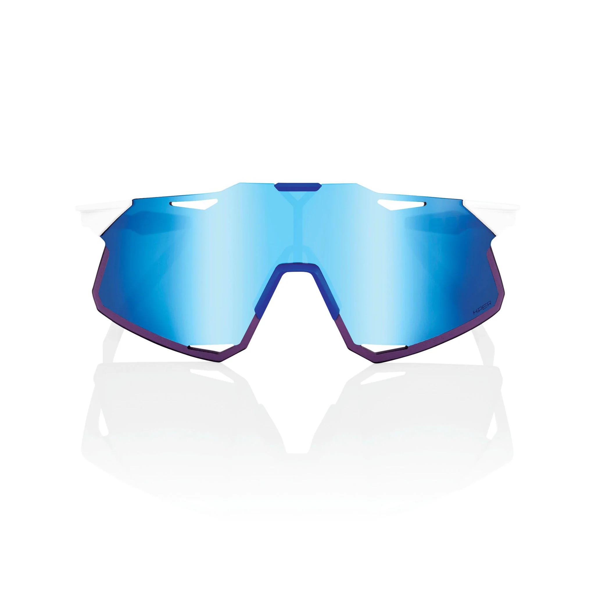 100% HYPERCRAFT TotalEnergies Team Sunglasses White/Blue with HiPER Blue Multilayer Mirror Lens - Image 2