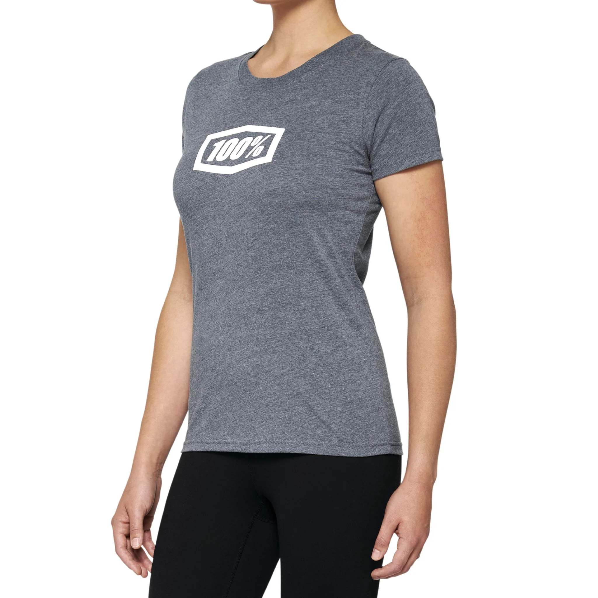 100% Icon Womens T-Shirt Heather Grey