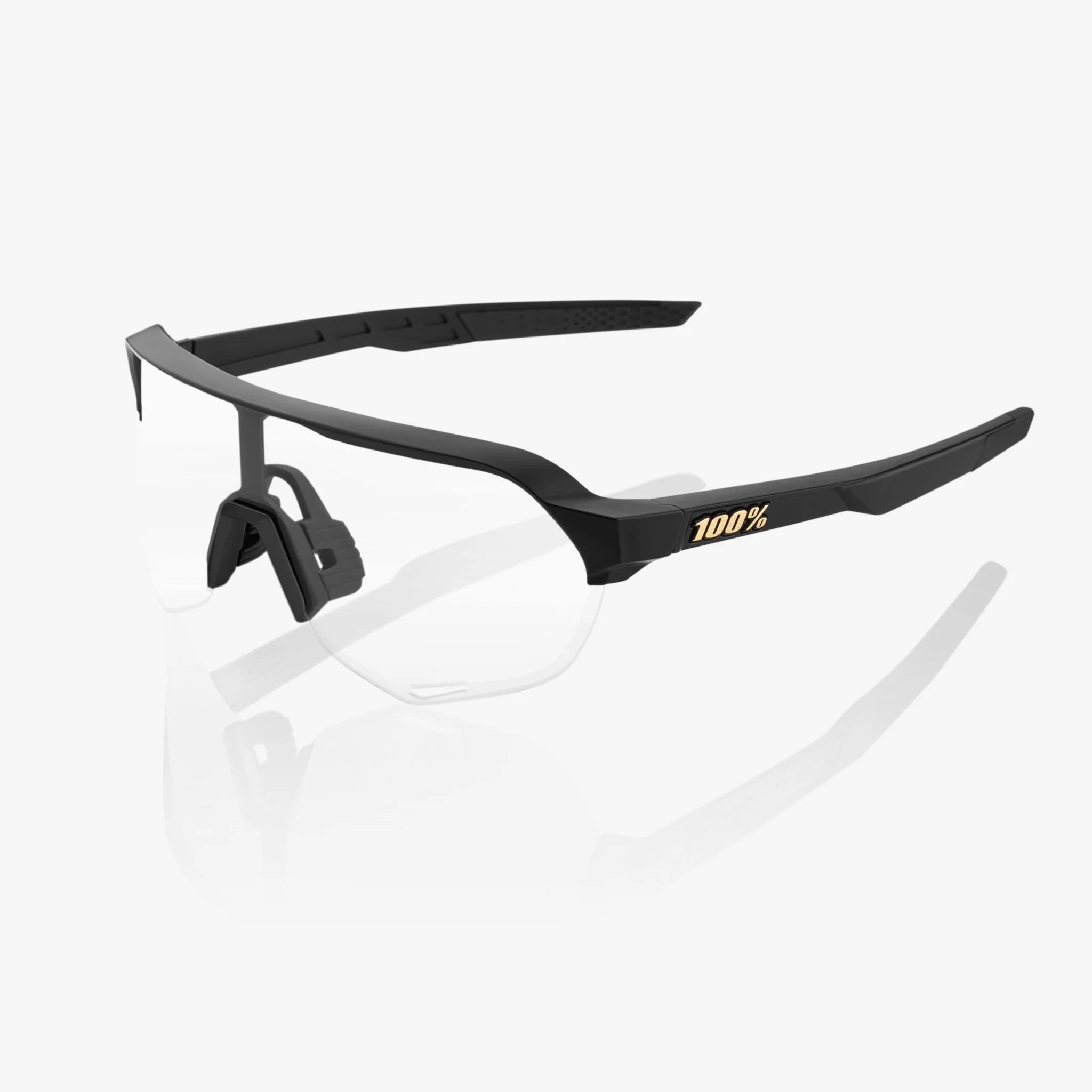 100% S2 Sunglasses Matte Black with Soft Gold Lens - Image 4