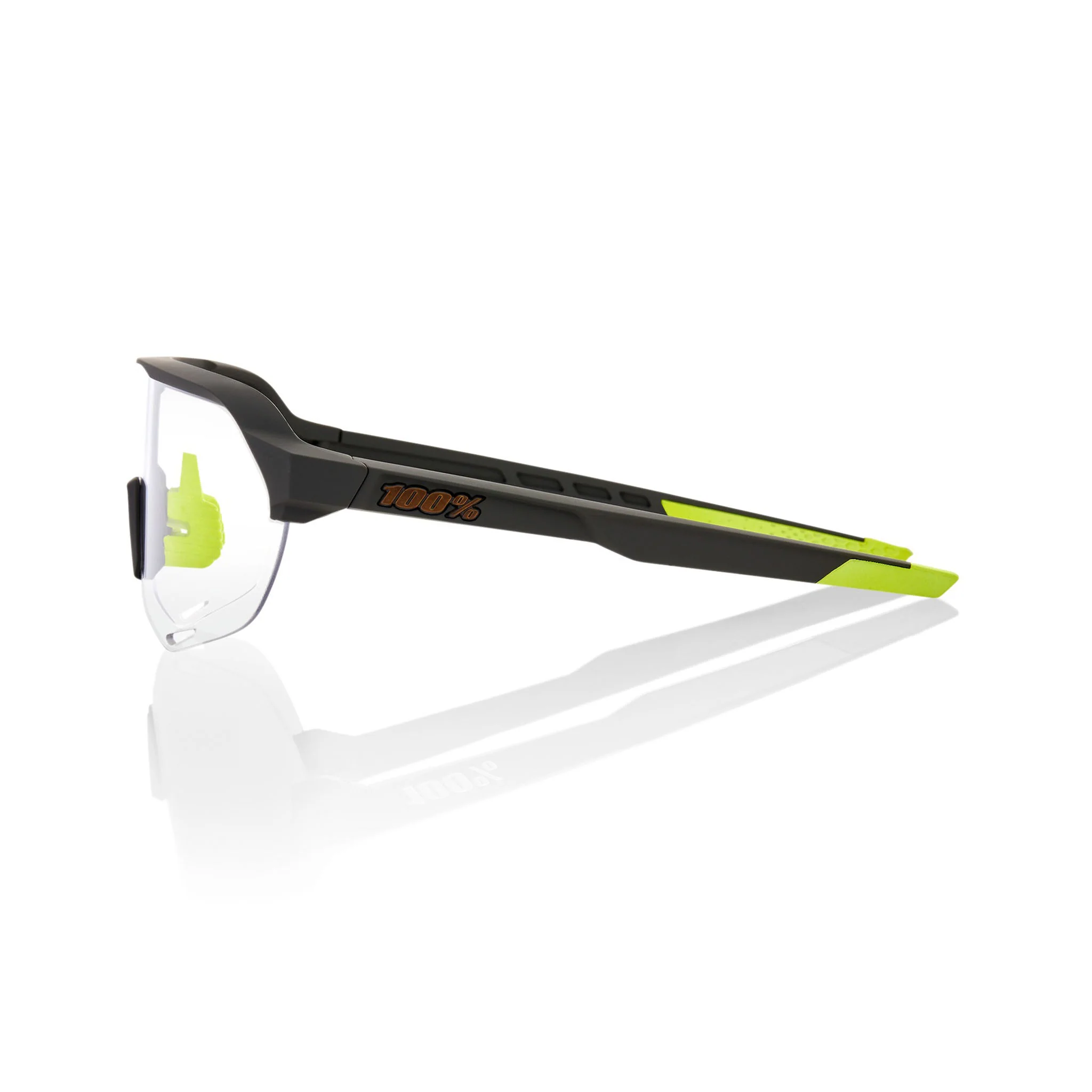 100% S2 Soft Tact Sunglasses Cool Grey with Photochromic Lens - Image 3