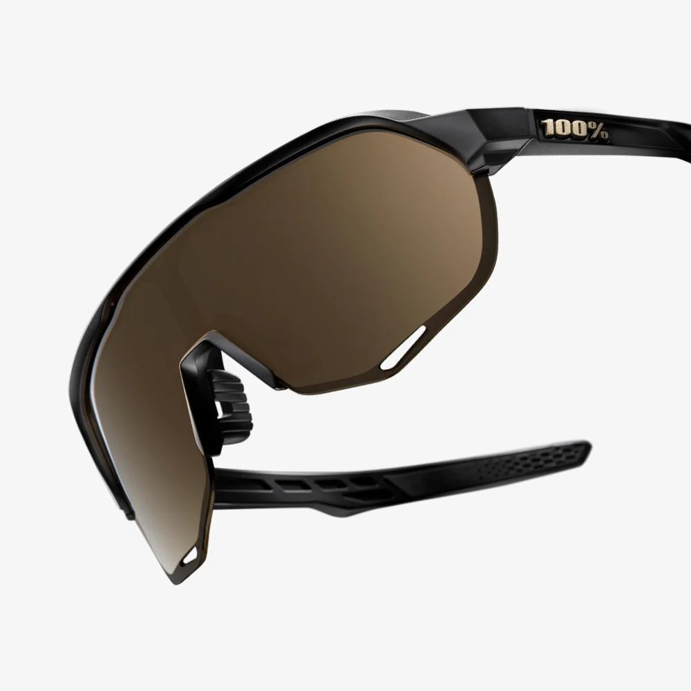 100% S2 Sunglasses Matte Black with Soft Gold Lens - Image 4
