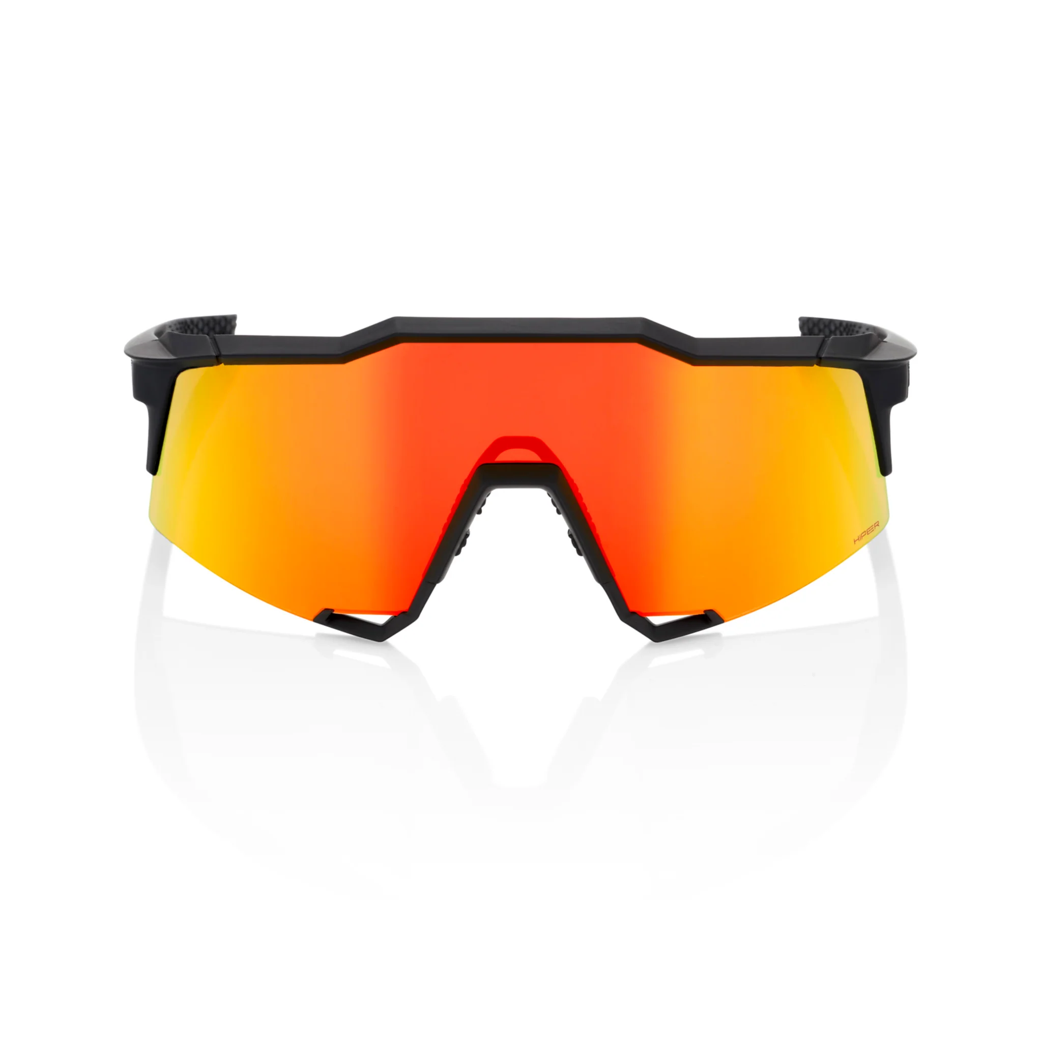 100% Speedcraft Sunglasses Soft Tact Black with HiPER Red Mirror Lens - Image 2