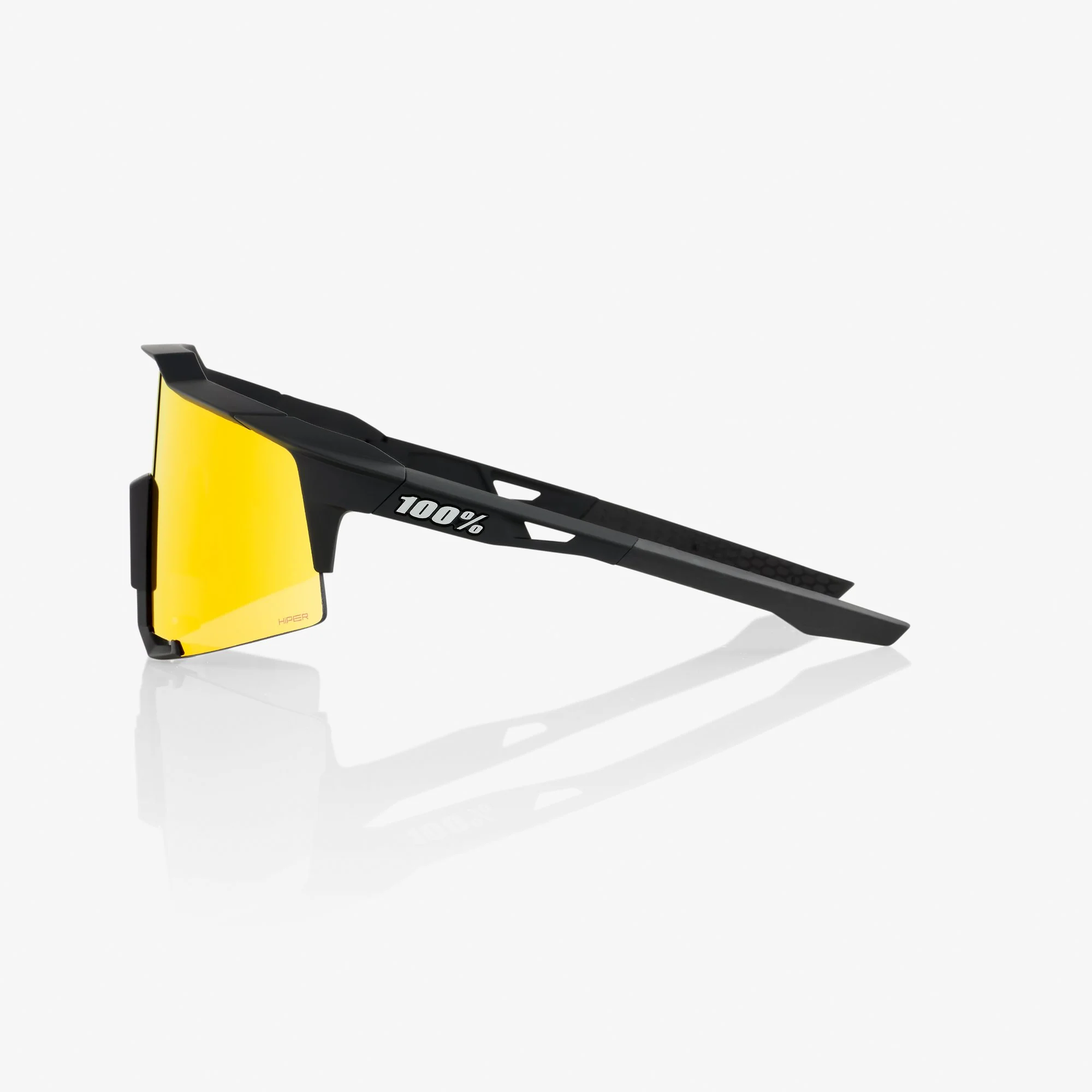 100% Speedcraft Sunglasses Black with HiPER Red Multilayer Mirror Lens - Image 3