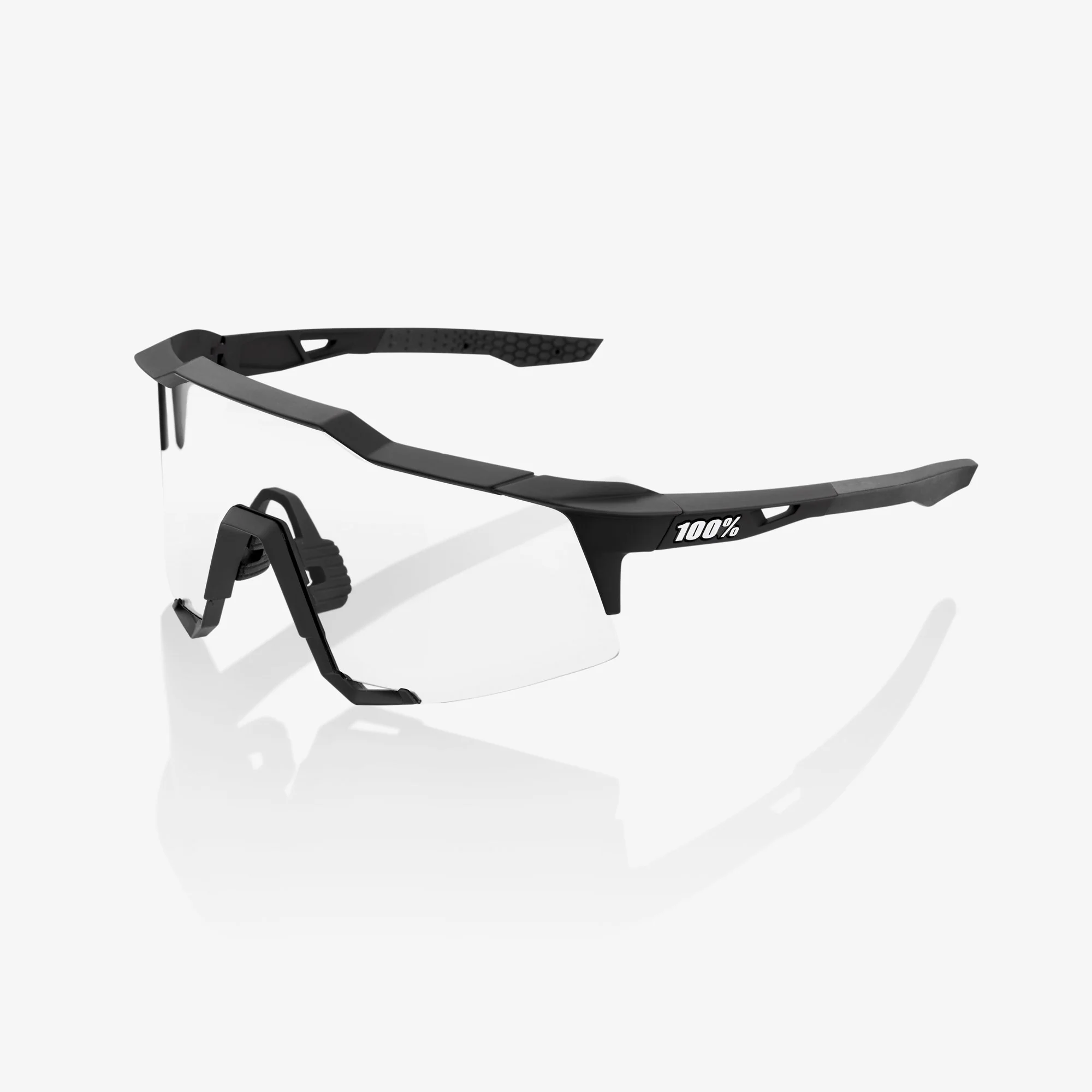 100% Speedcraft Sunglasses Black with HiPER Red Multilayer Mirror Lens - Image 4