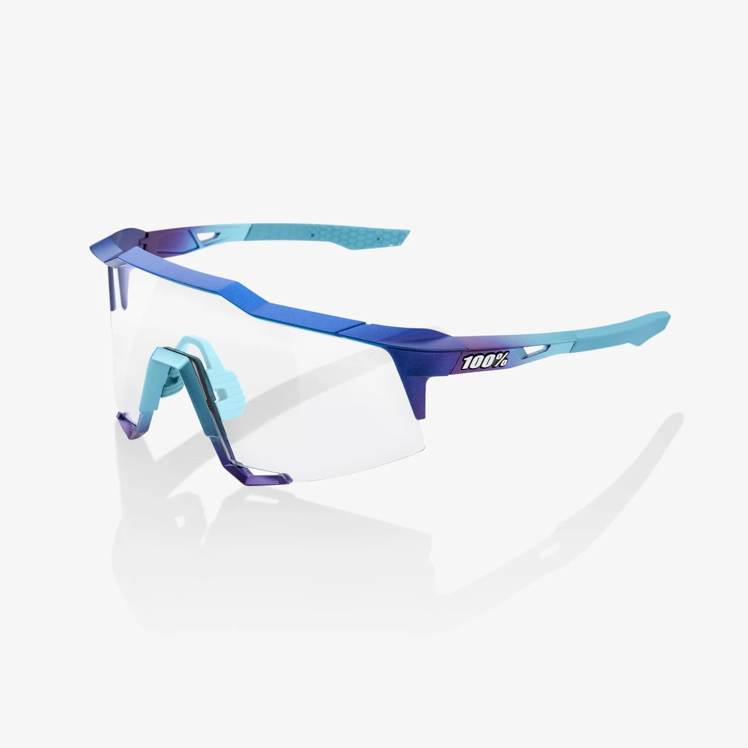 100% Speedcraft Sunglasses Blue with Topaz Multilayer Mirror Lens - Image 3