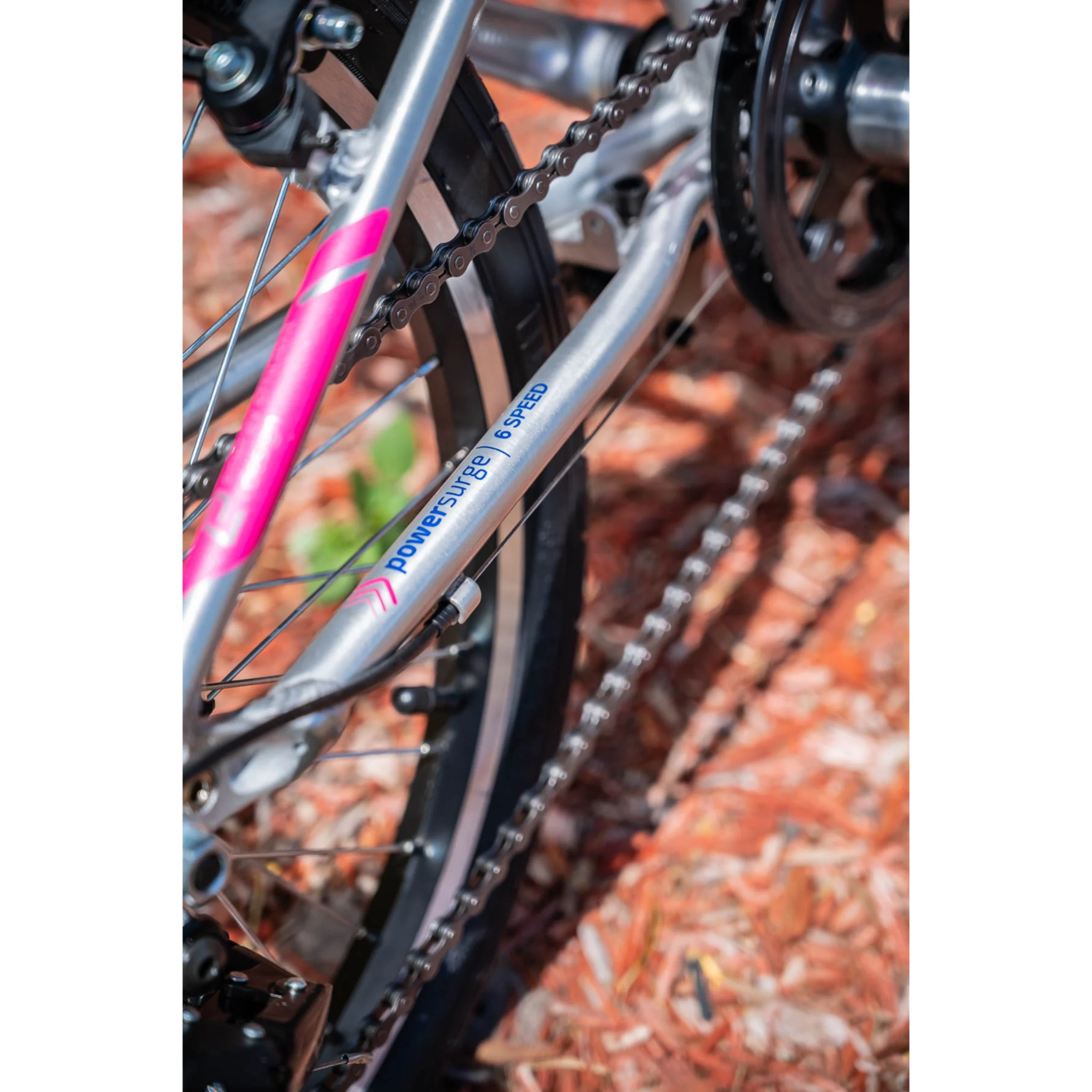 Apollo Neo 20" Kids Bike 6-Speed Brushed Alloy/Navy/Pink - Image 6