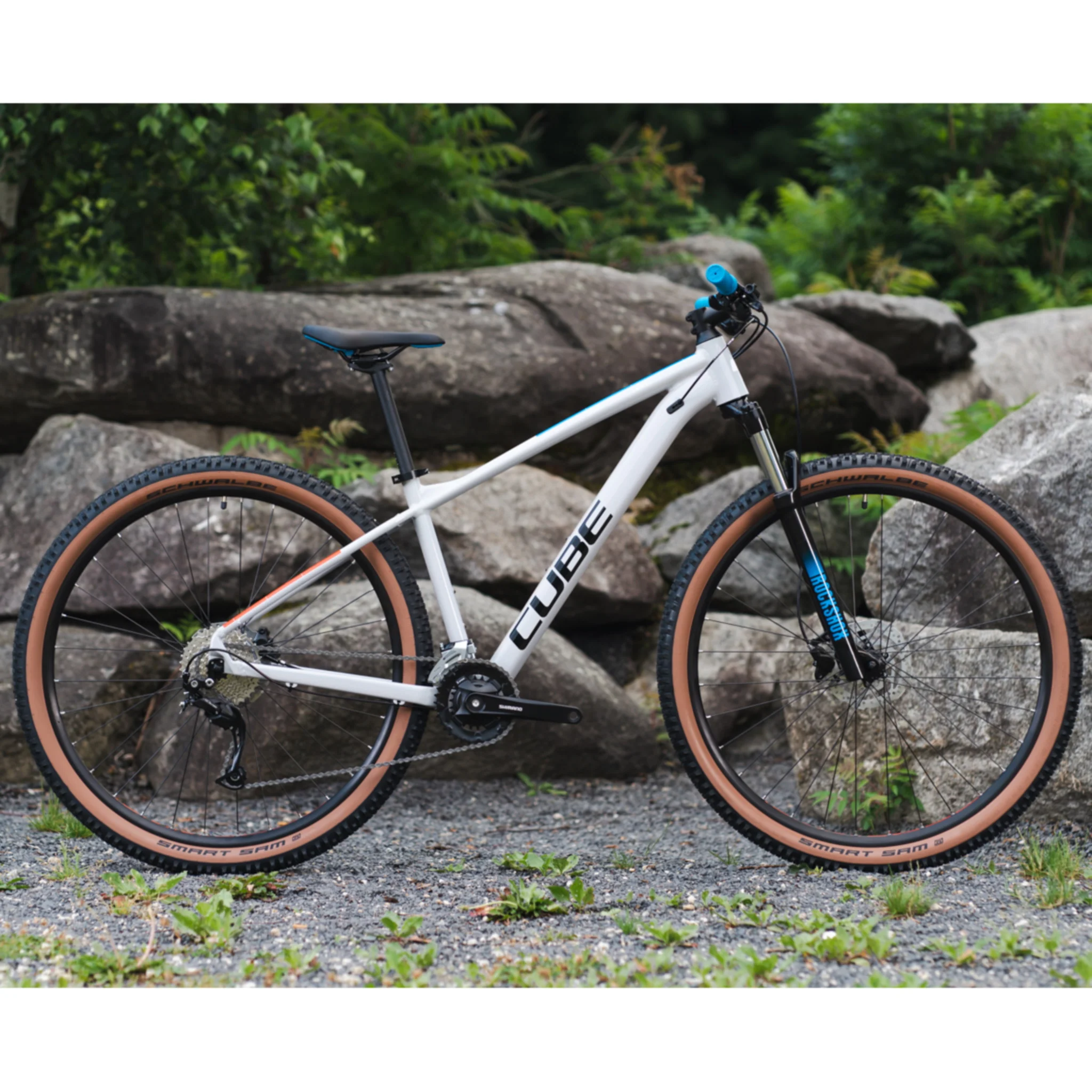 Cube Aim SL Hardtail Mountain Bike Prismagrey 'n' Blue 'n' Red - Image 2