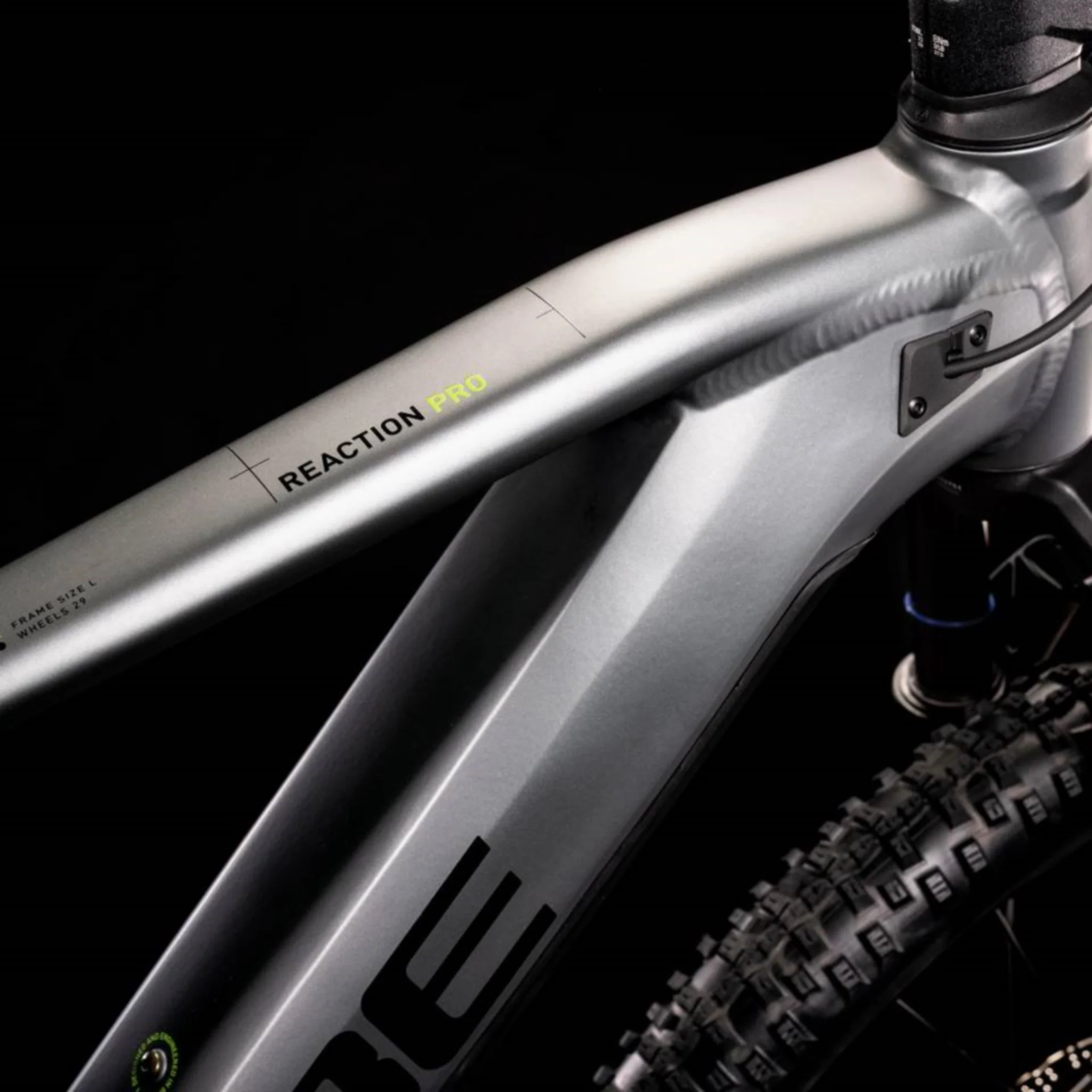 Cube Reaction Hybrid Pro Electric Mountain Bike Trapeze Flash Grey 'n' Green 625Wh Battery - Image 2