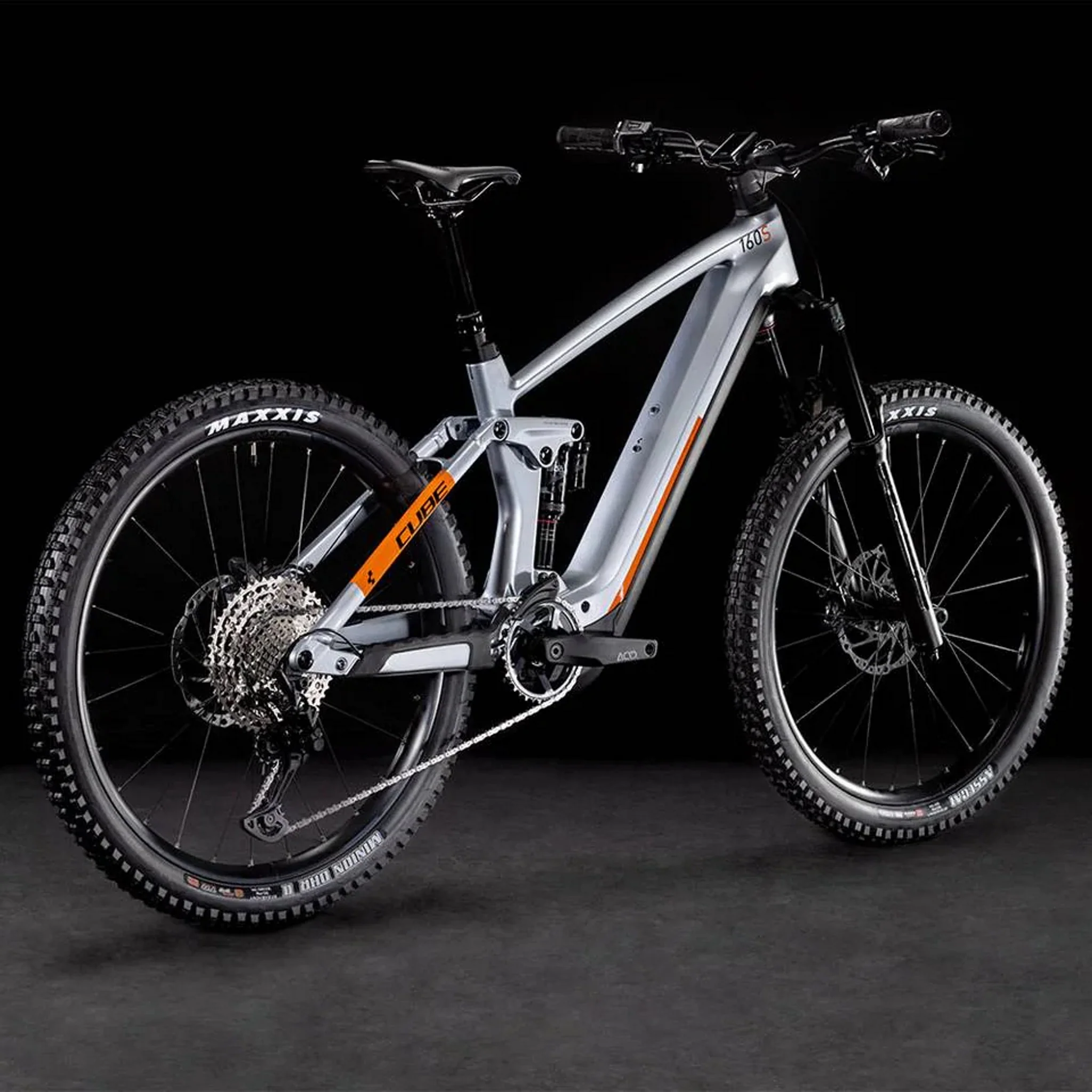 Cube Stereo Hybrid 160 HPC SL Electric Enduro Bike 750Wh Battery Polar Silver and Orange - Image 2