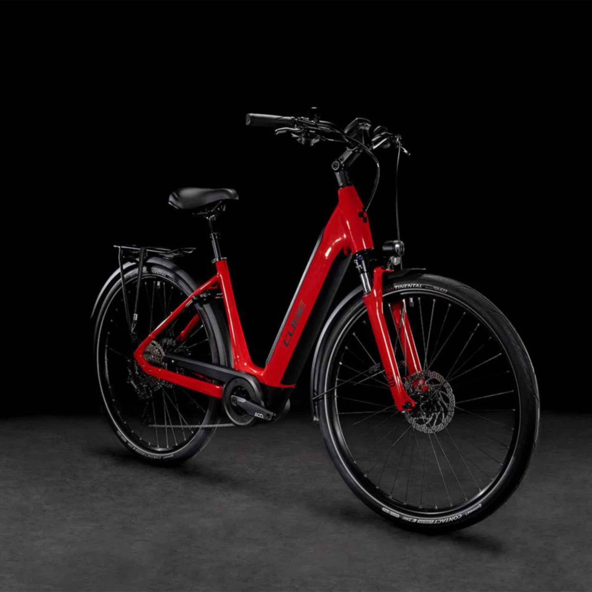 Cube Supreme Sport Hybrid Pro 500 Electric Bike 500Wh Battery Easy Entry Red 'n' Black - Image 2