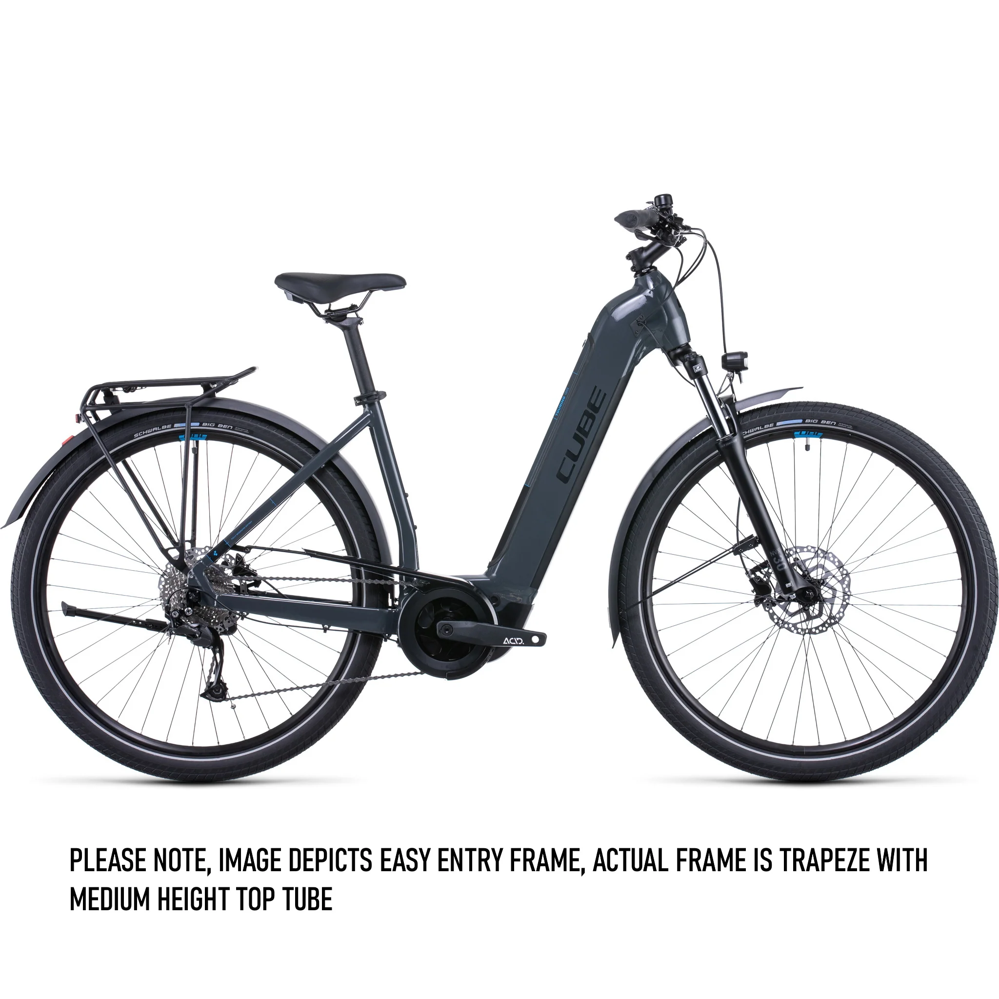Cube Touring Hybrid One 500 Electric Bike Trapeze Grey 'n' Blue