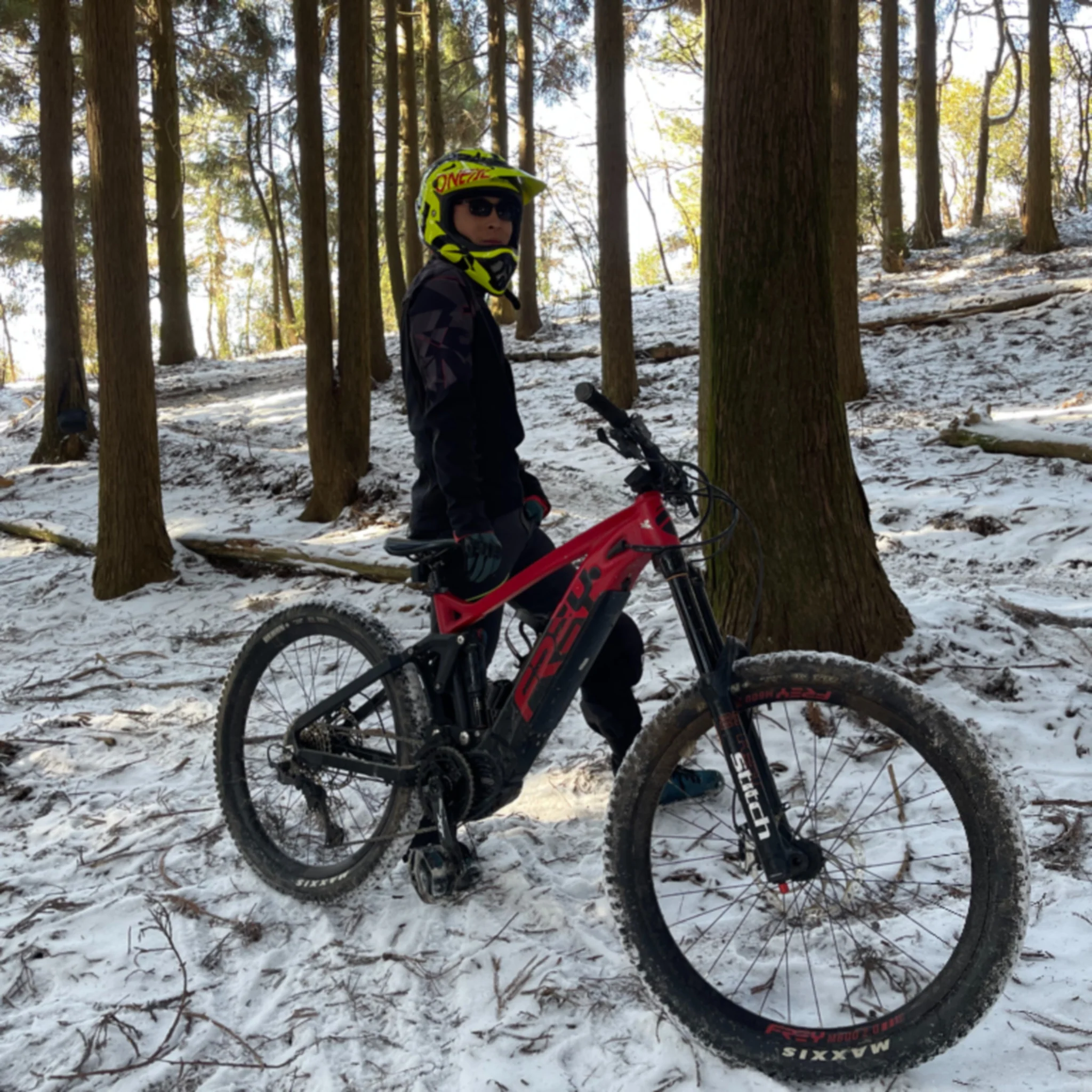 Frey M600 Full Suspension Electric Mountain Bike 672wh Battery Red - Image 3