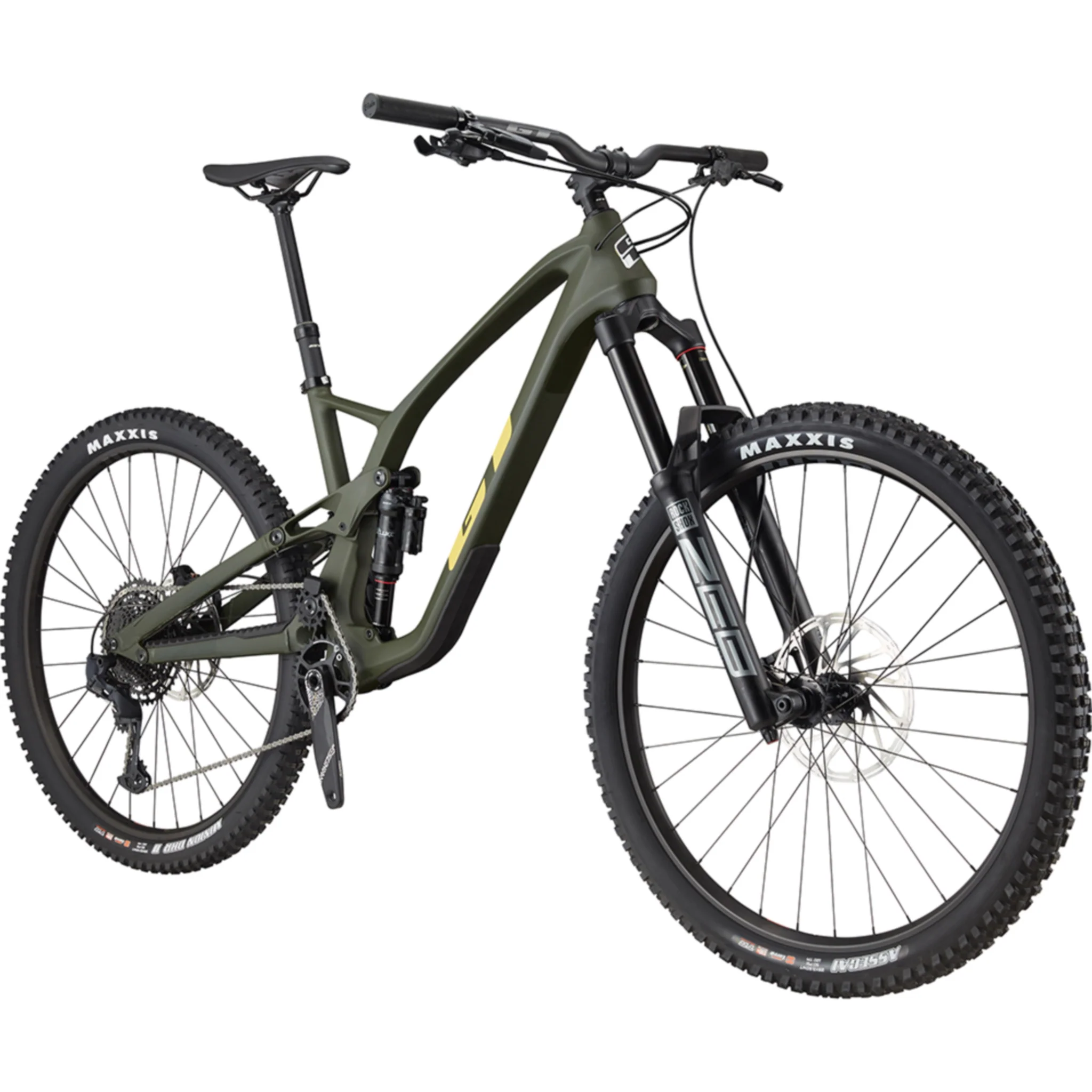 GT Force Carbon Pro Enduro Bike Satin Military Green - Image 2