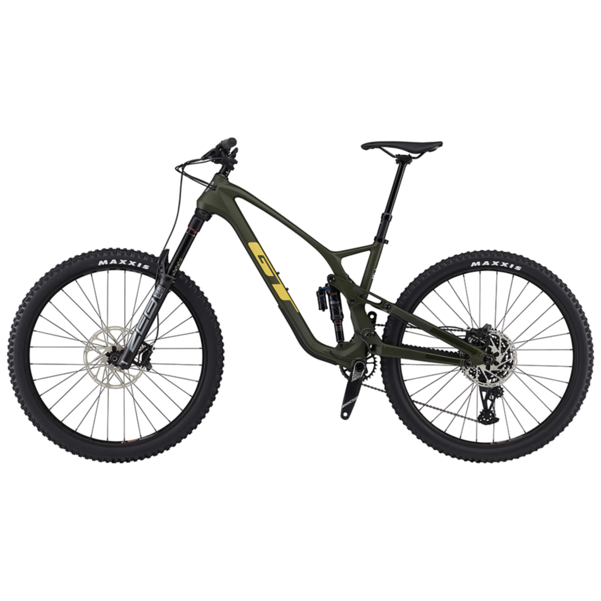 GT Force Carbon Pro Enduro Bike Satin Military Green - Image 3
