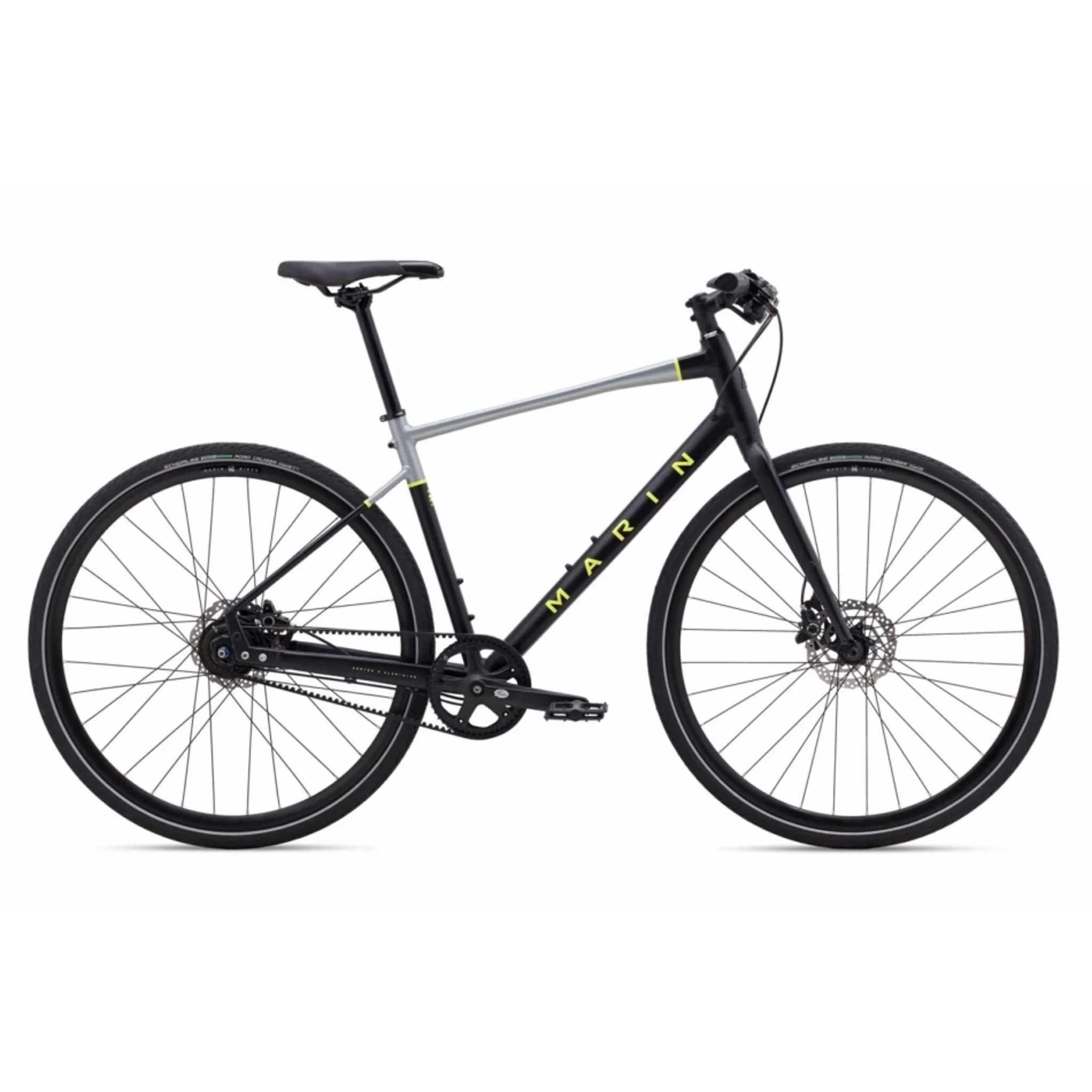 Marin Presidio 3 Commuter Bike Belt Drive Grey/Yellow