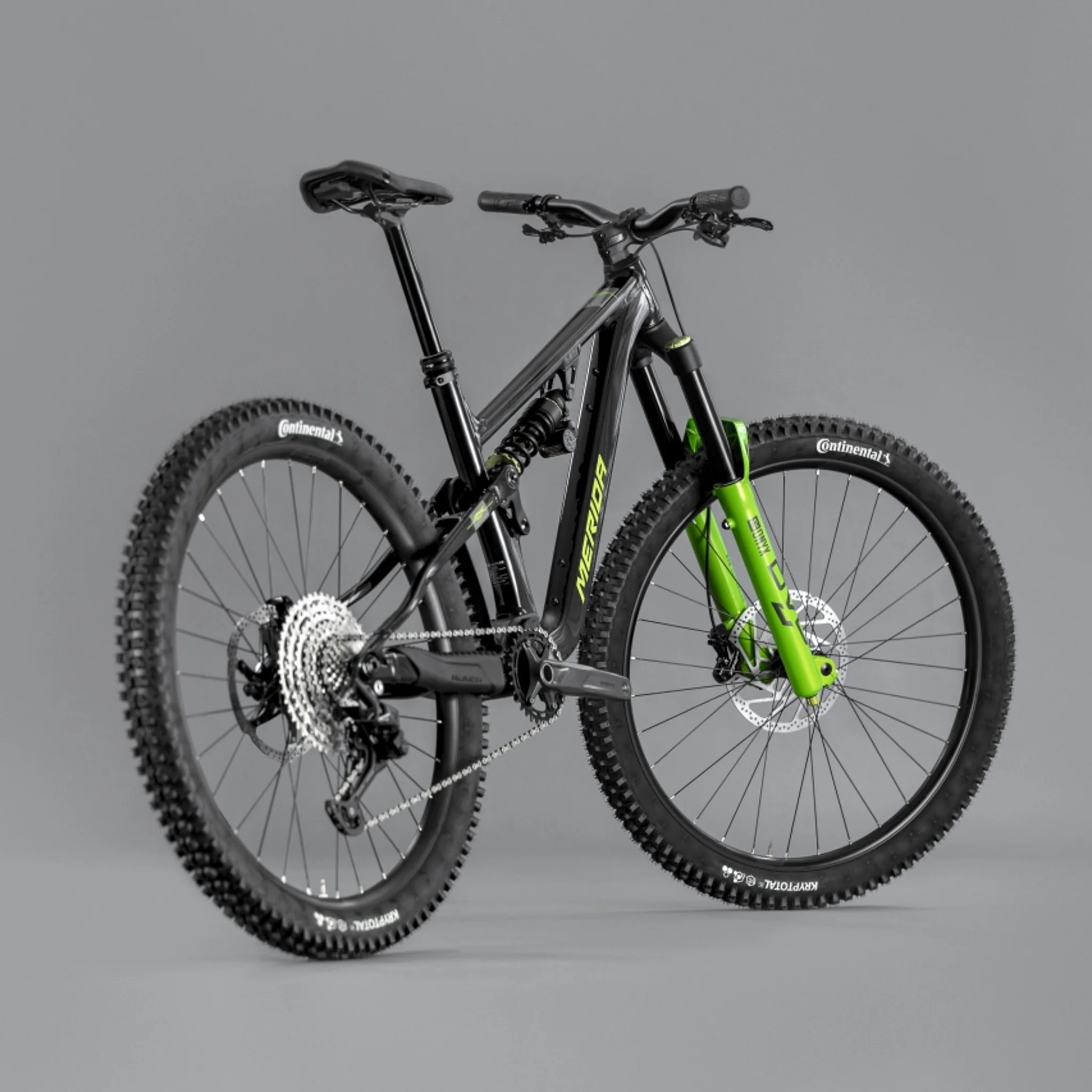 Merida One Sixty FR 600 Enduro Bike Metallic Black (Grey/Green) - Image 3