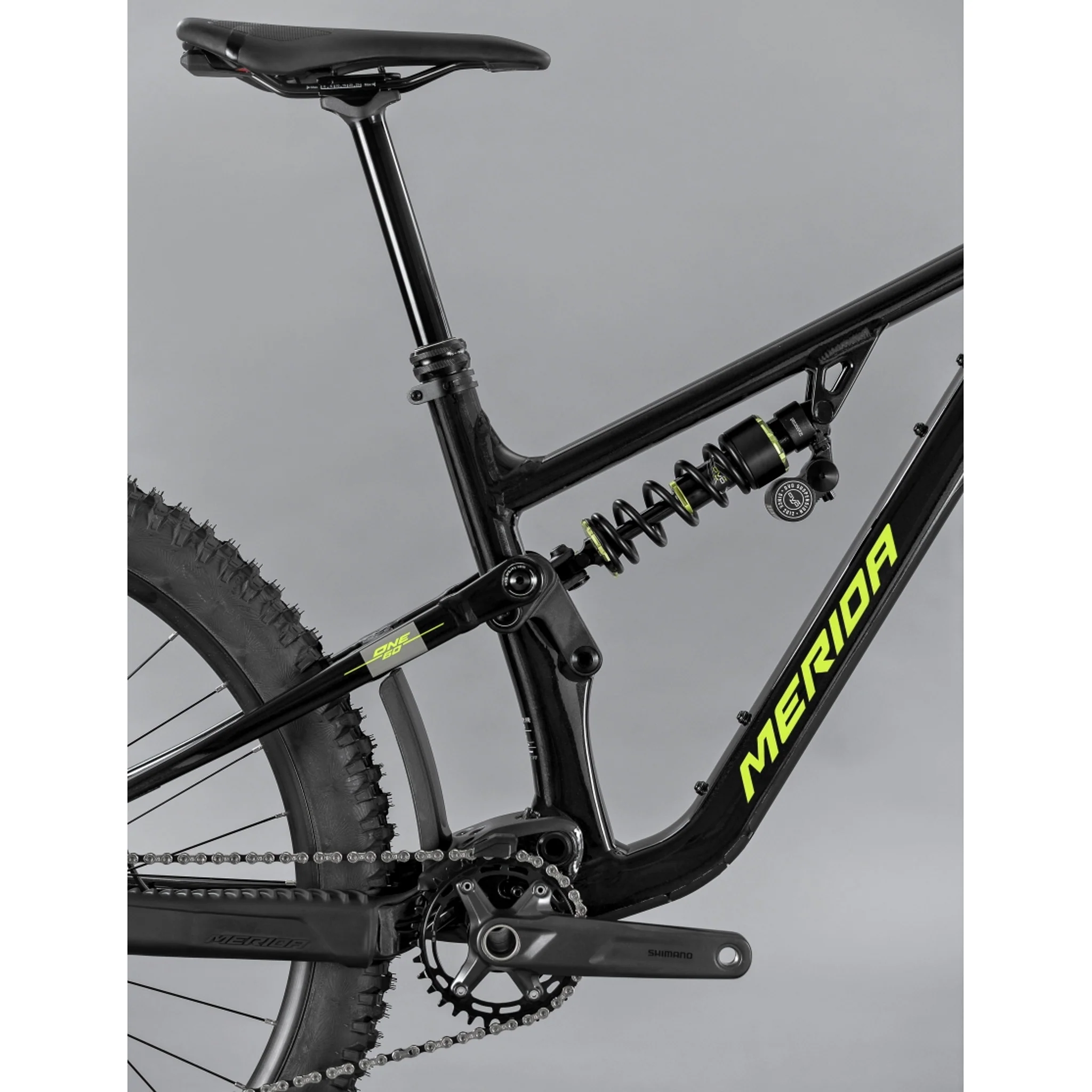 Merida One Sixty FR 600 Enduro Bike Metallic Black (Grey/Green) - Image 5