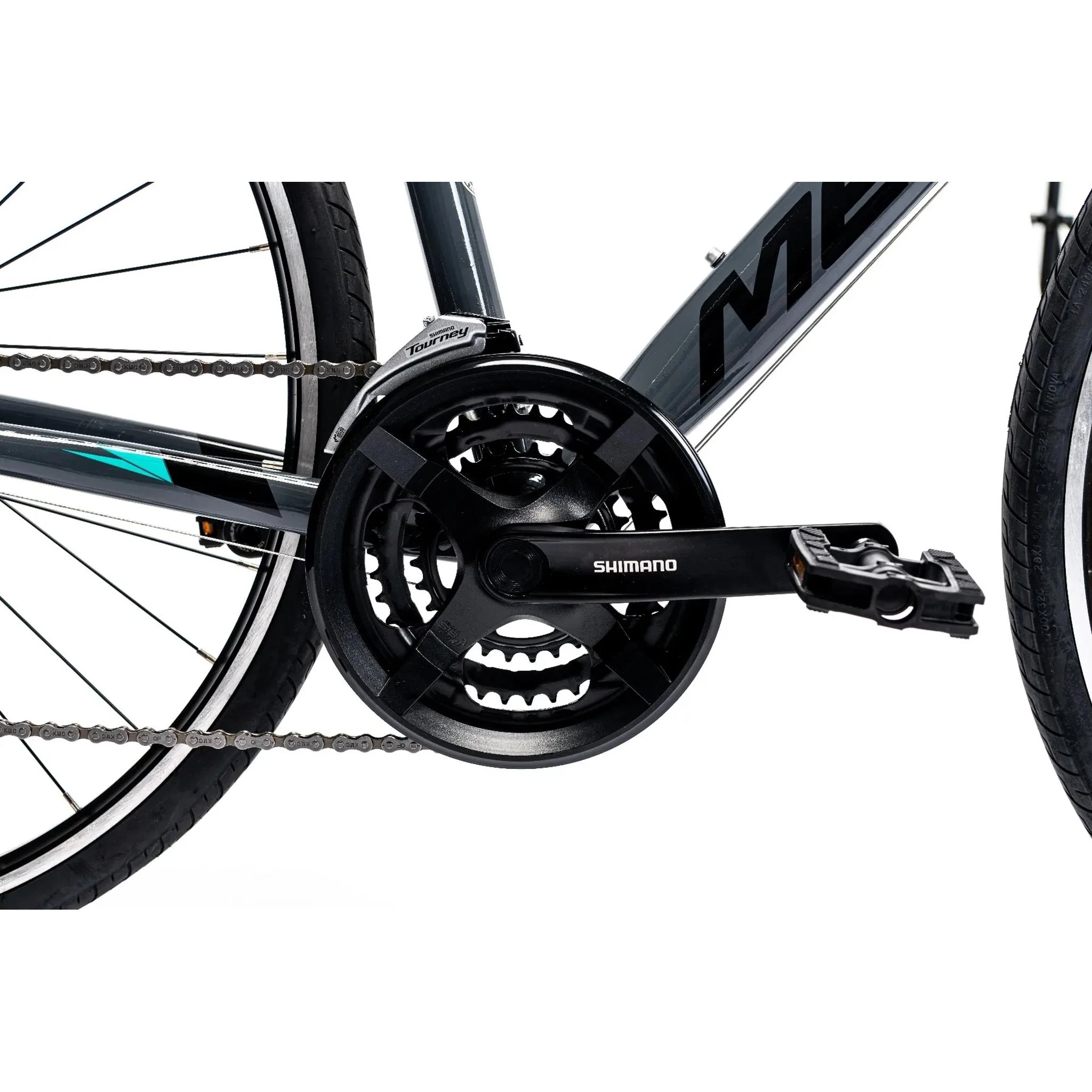 Merida Speeder 10-V W Womens Flat Bar Road Bike Glossy Grey/Black/Teal - Image 6