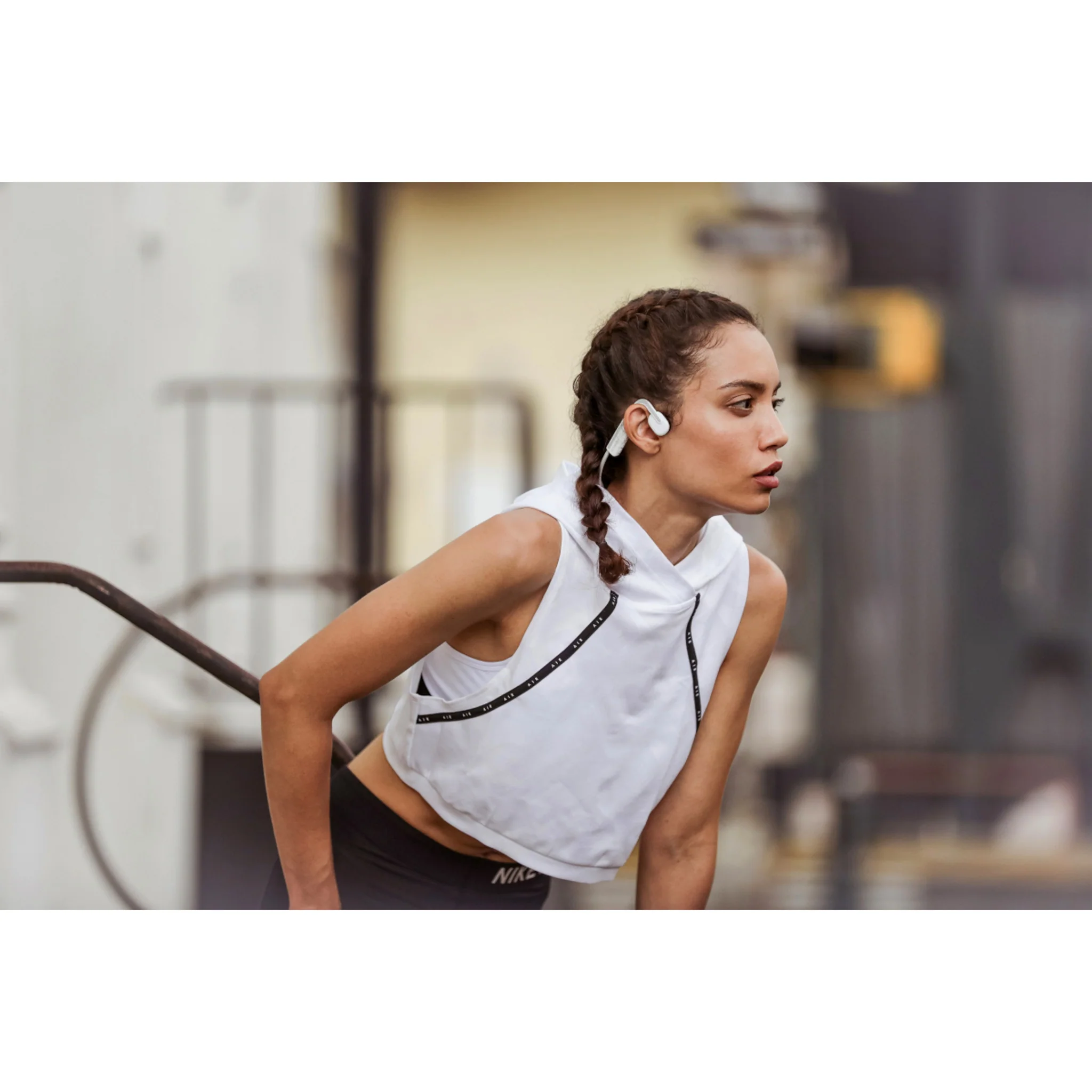 Aftershokz OPENMOVE Wireless Bluetooth Headphones Alpine White - Image 2