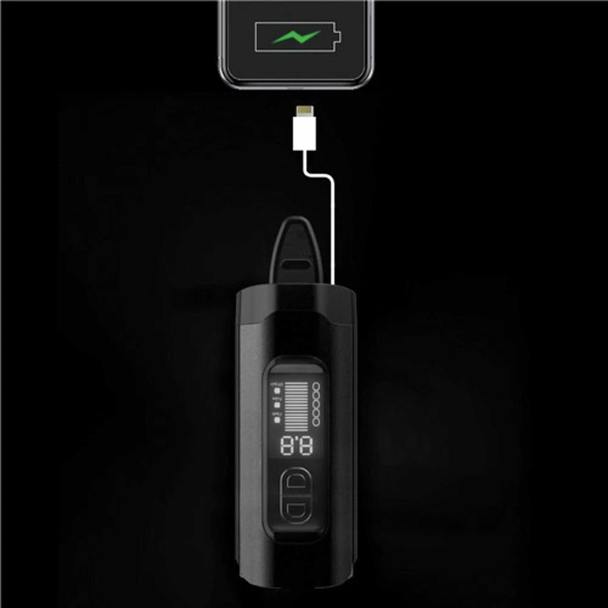 Azur Polix 1600 Lumens USB Front Light with Power Bank Black - Image 3