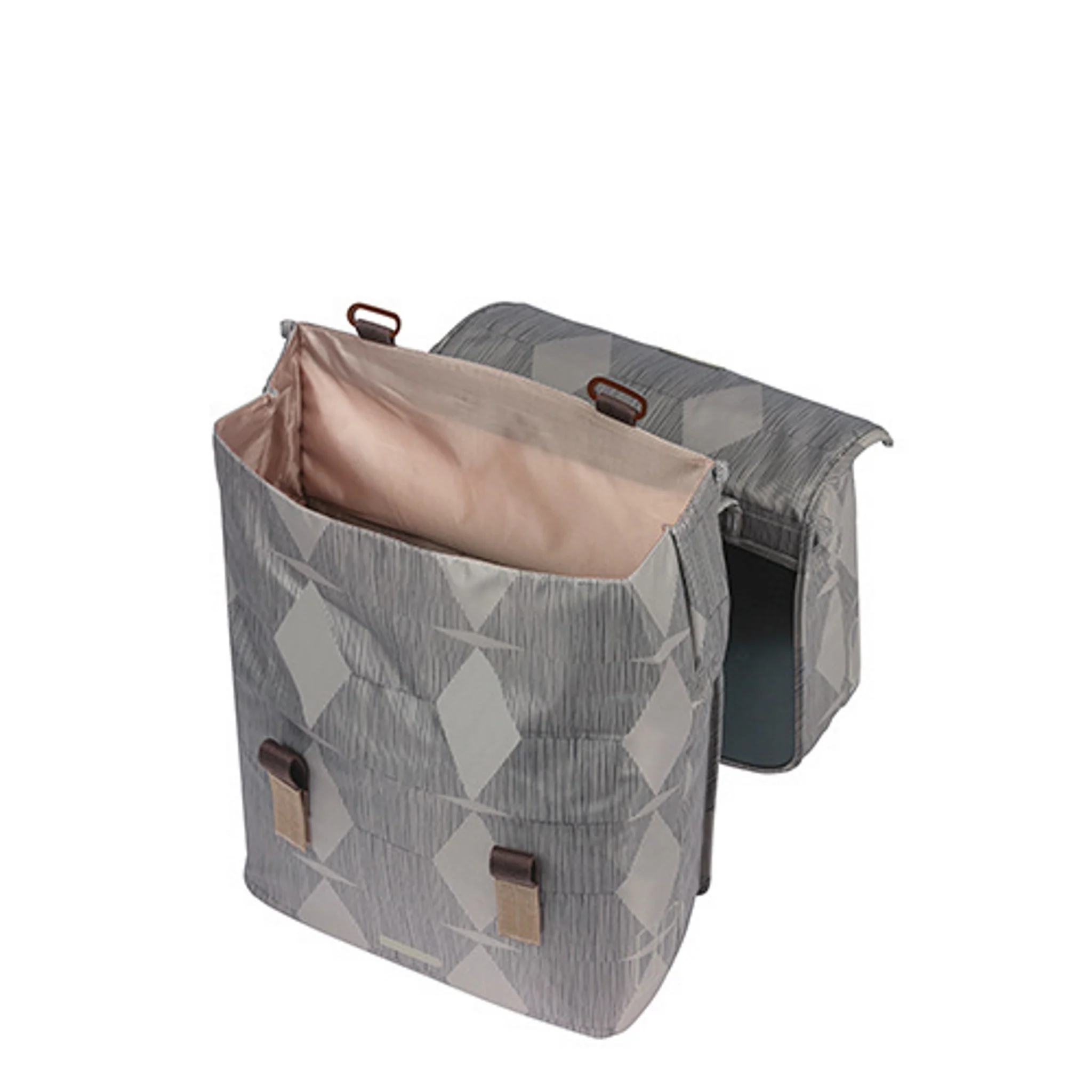 Basil Elegance Double Pannier with MIK Adapter Plate 40-49L Chateau Taupe - Image 2