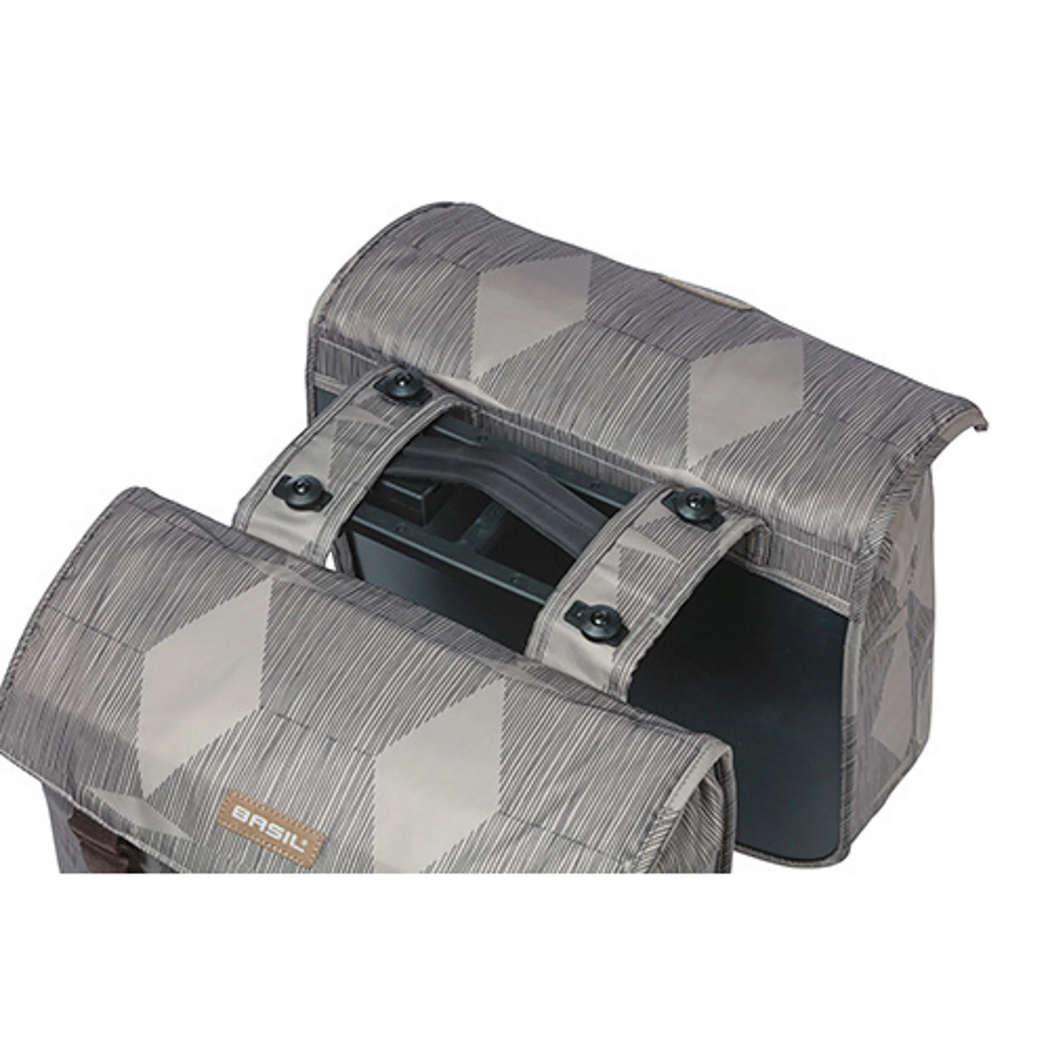 Basil Elegance Double Pannier with MIK Adapter Plate 40-49L Chateau Taupe - Image 4