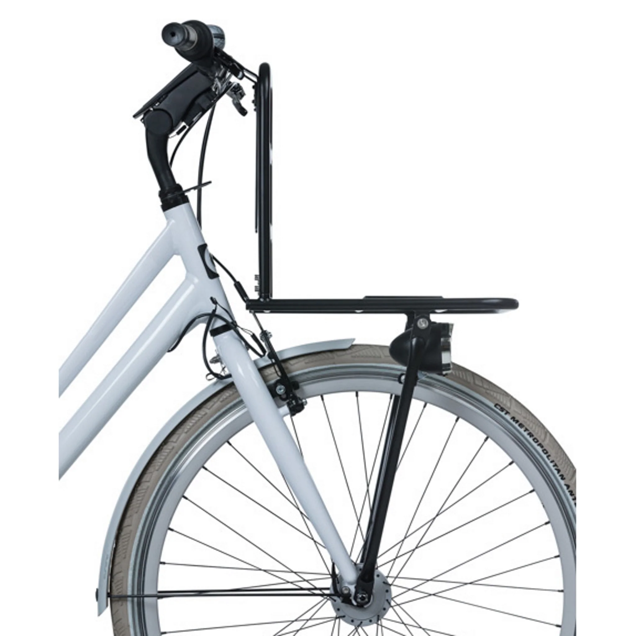 Basil Front Carrier MIK Large Axle Mount Gloss Black - Image 2