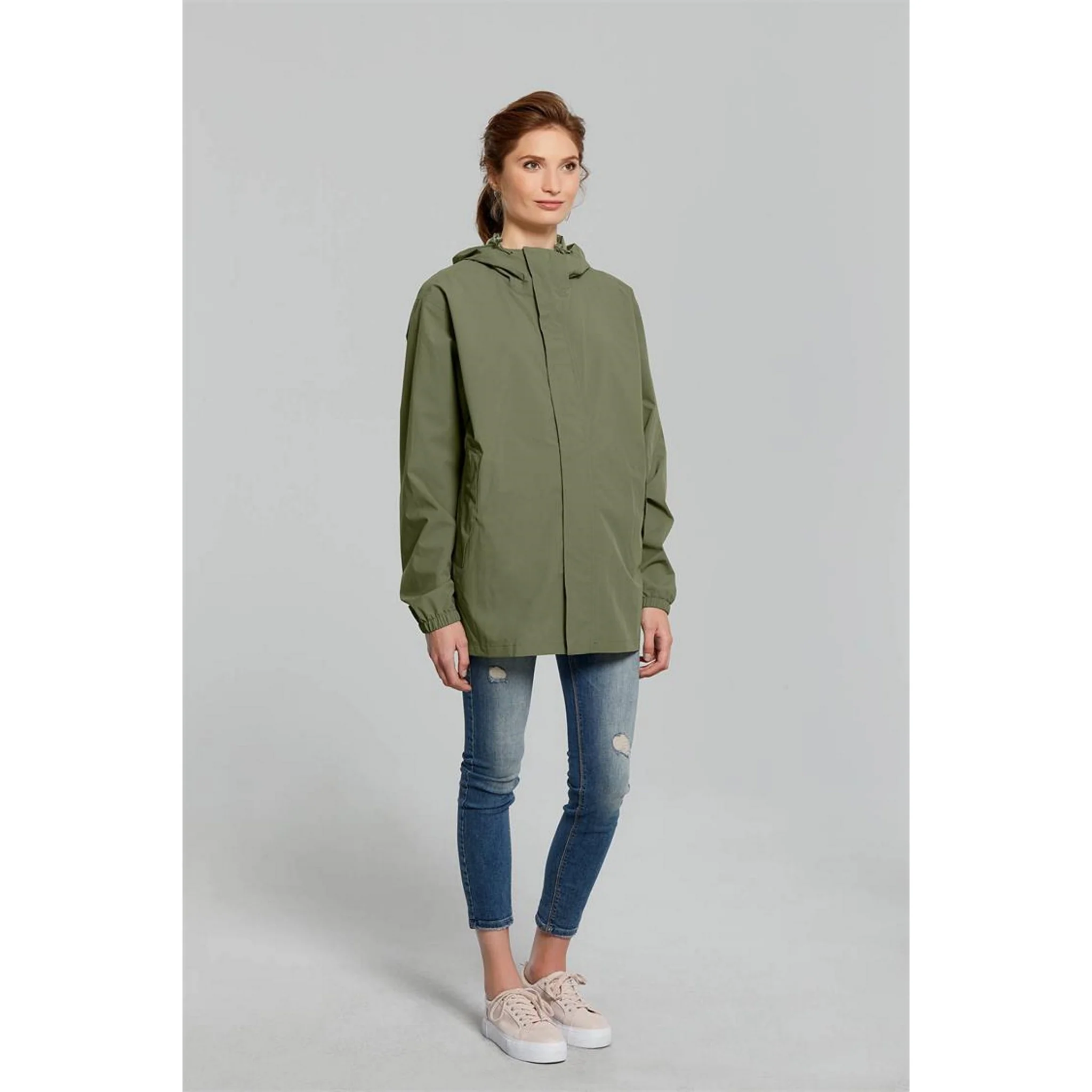 Basil Hoga Unisex Bicycle Rain Jacket Olive Green - Image 7