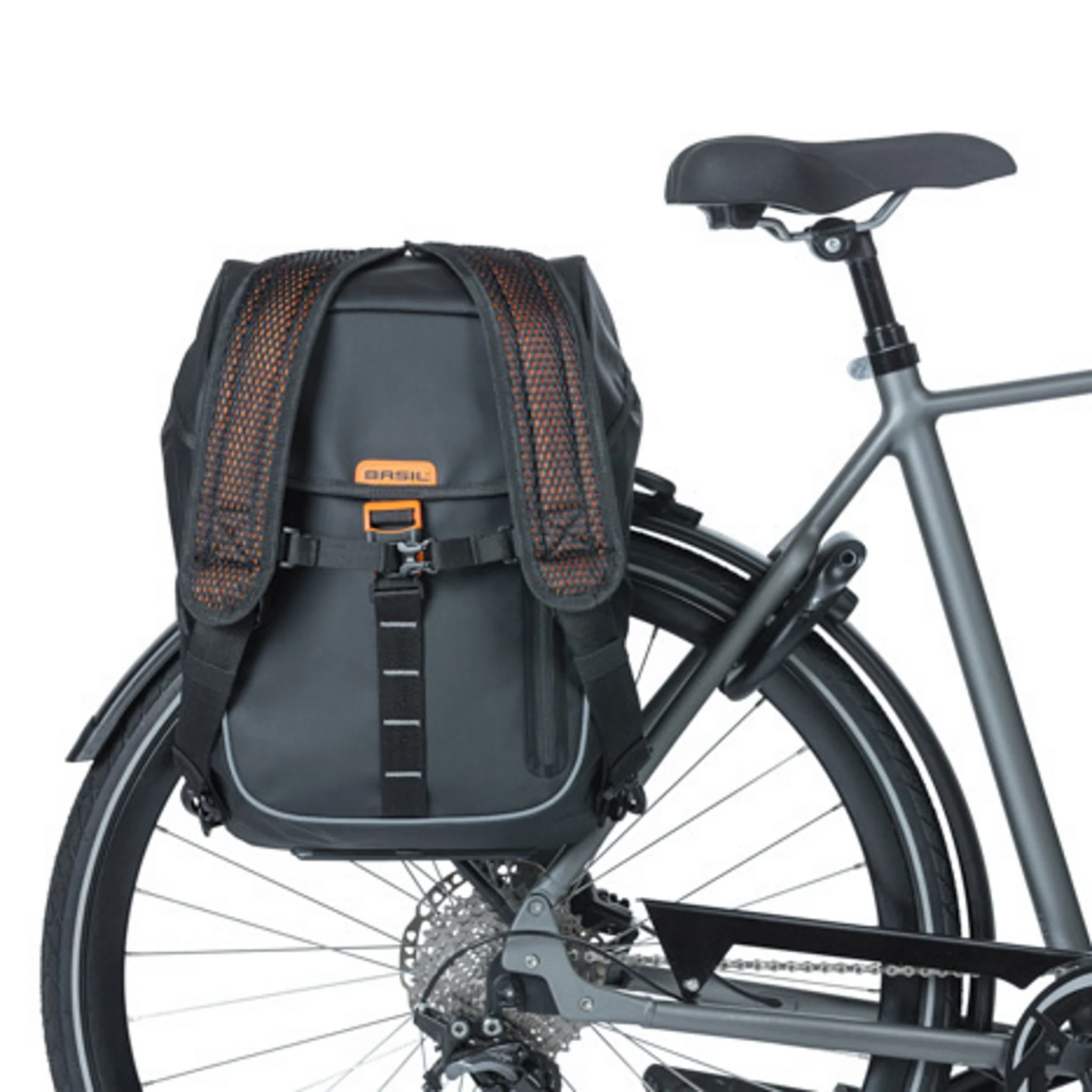 Basil Miles Tarpaulin Day Pack 17L Black Orange - Image 5