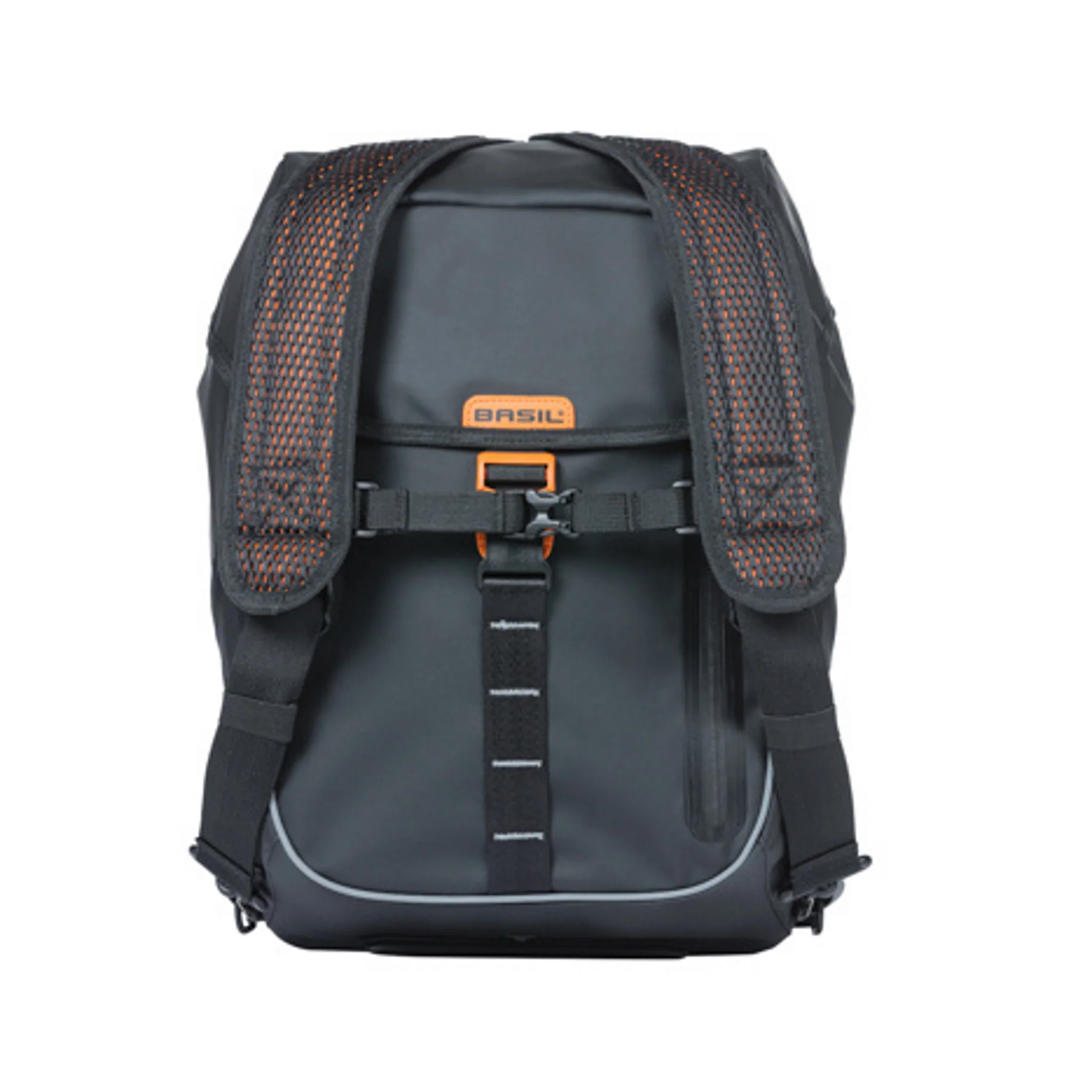 Basil Miles Tarpaulin Day Pack 17L Black Orange - Image 6