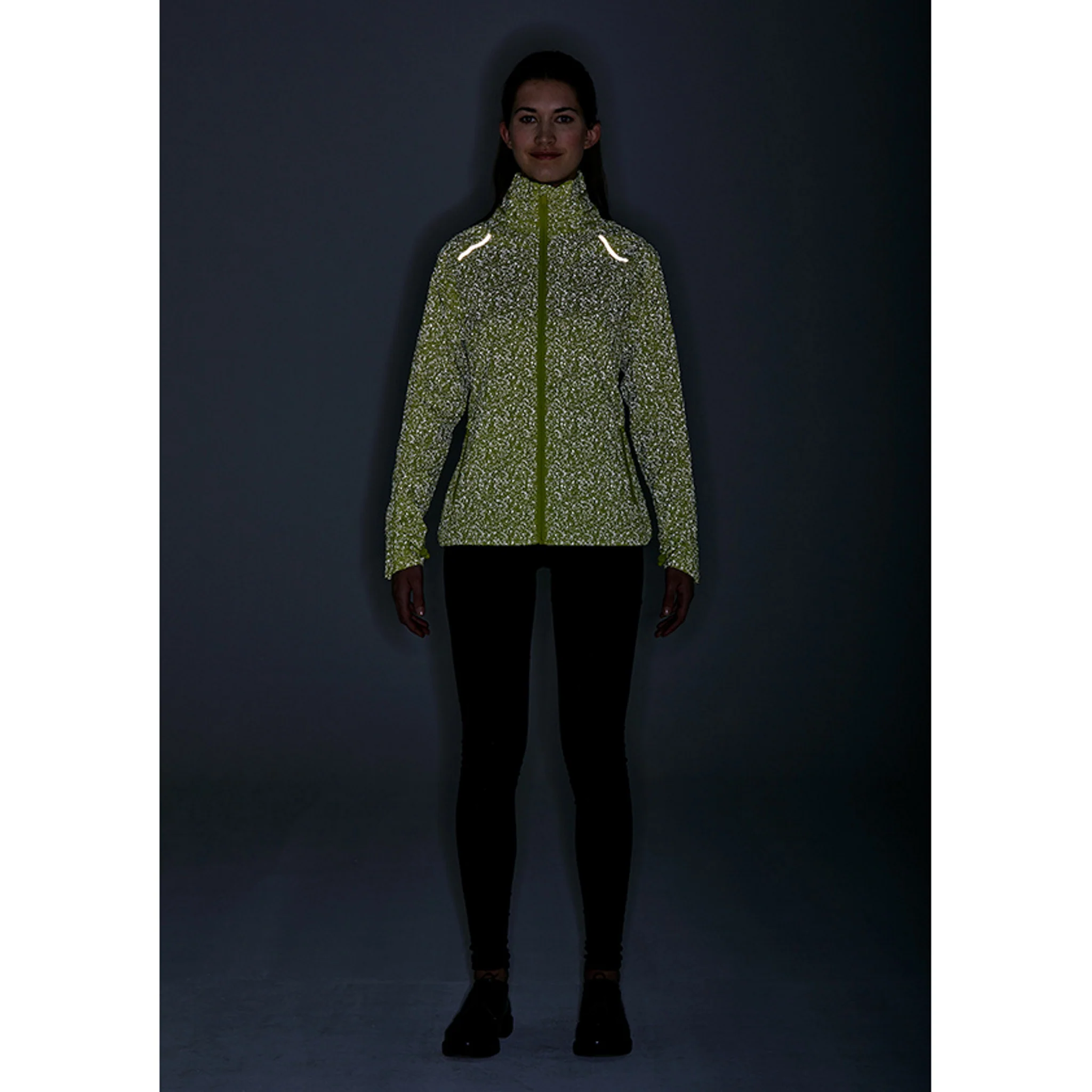 Basil Skane Women's Hi-Vis Bicycle Rain Jacket Neon Yellow Full Reflective - Image 4