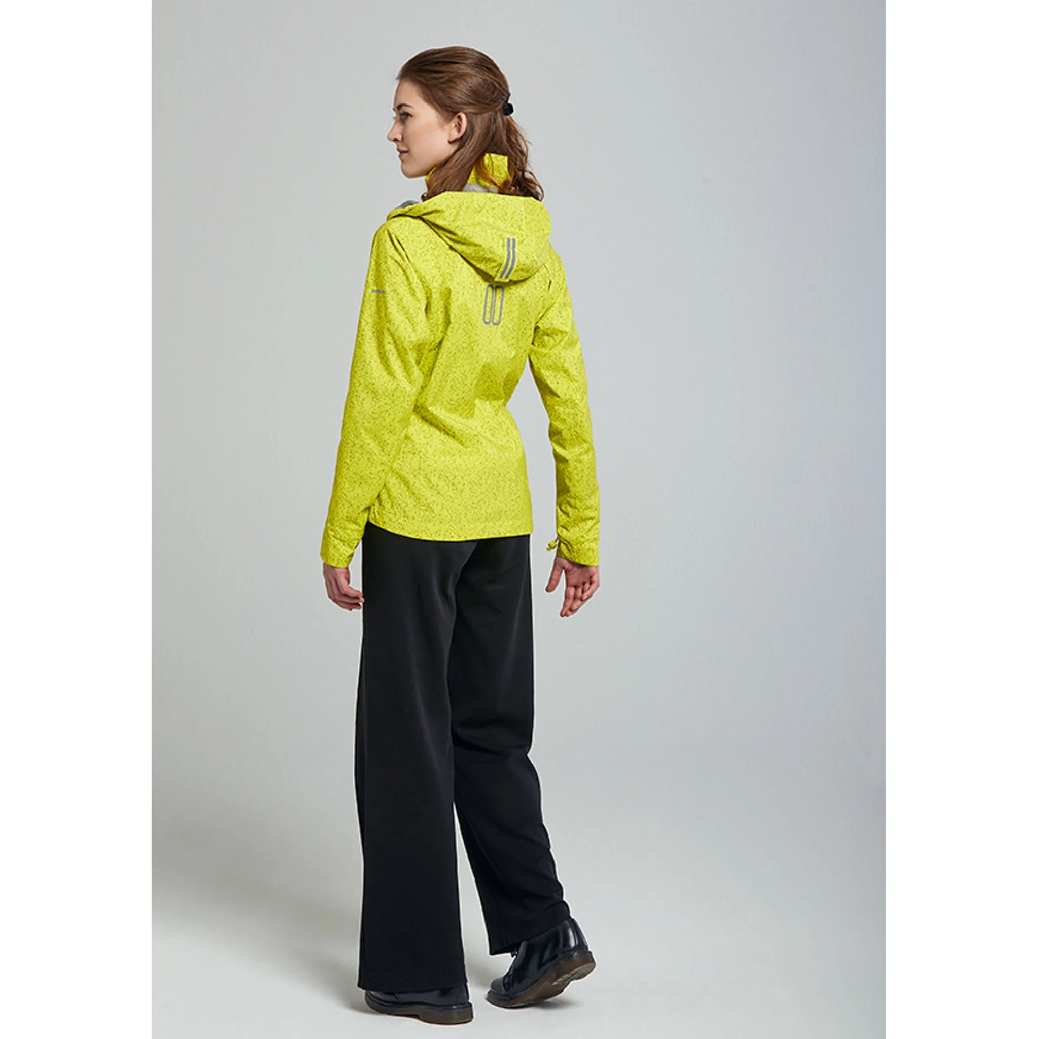 Basil Skane Women's Hi-Vis Bicycle Rain Jacket Neon Yellow Full Reflective - Image 7