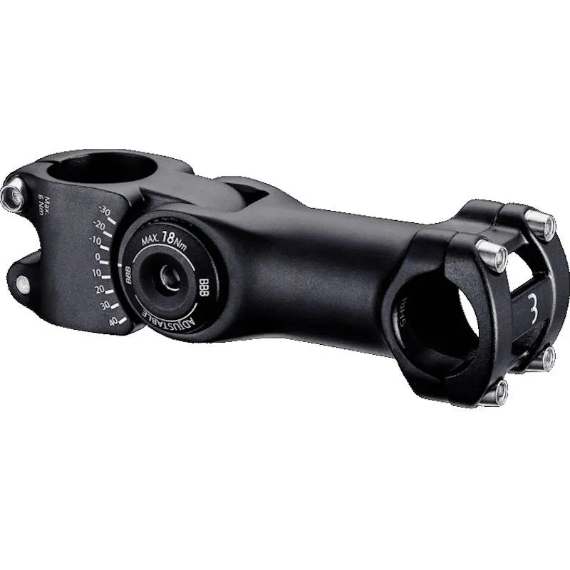 BBB 'HIGHSIX' STEM 90mm 25.4 +40/-30D ADJUSTABLE BLACK ALLOY