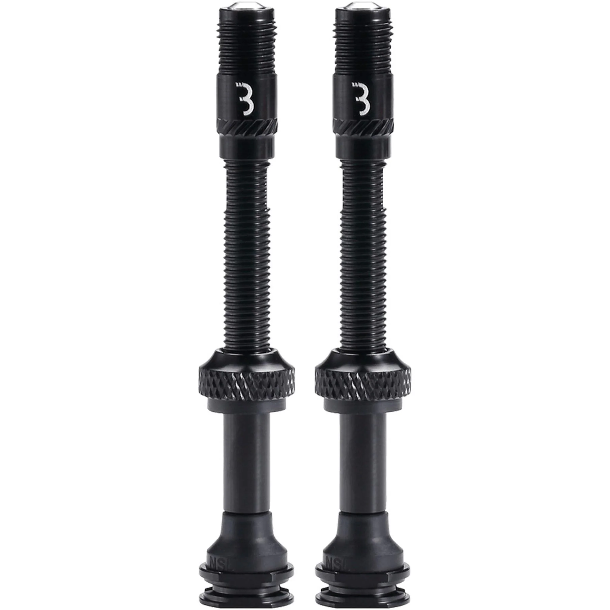 BBB Aluminum CoreCap Tubeless Valves with Caps 2pcs 60mm Black
