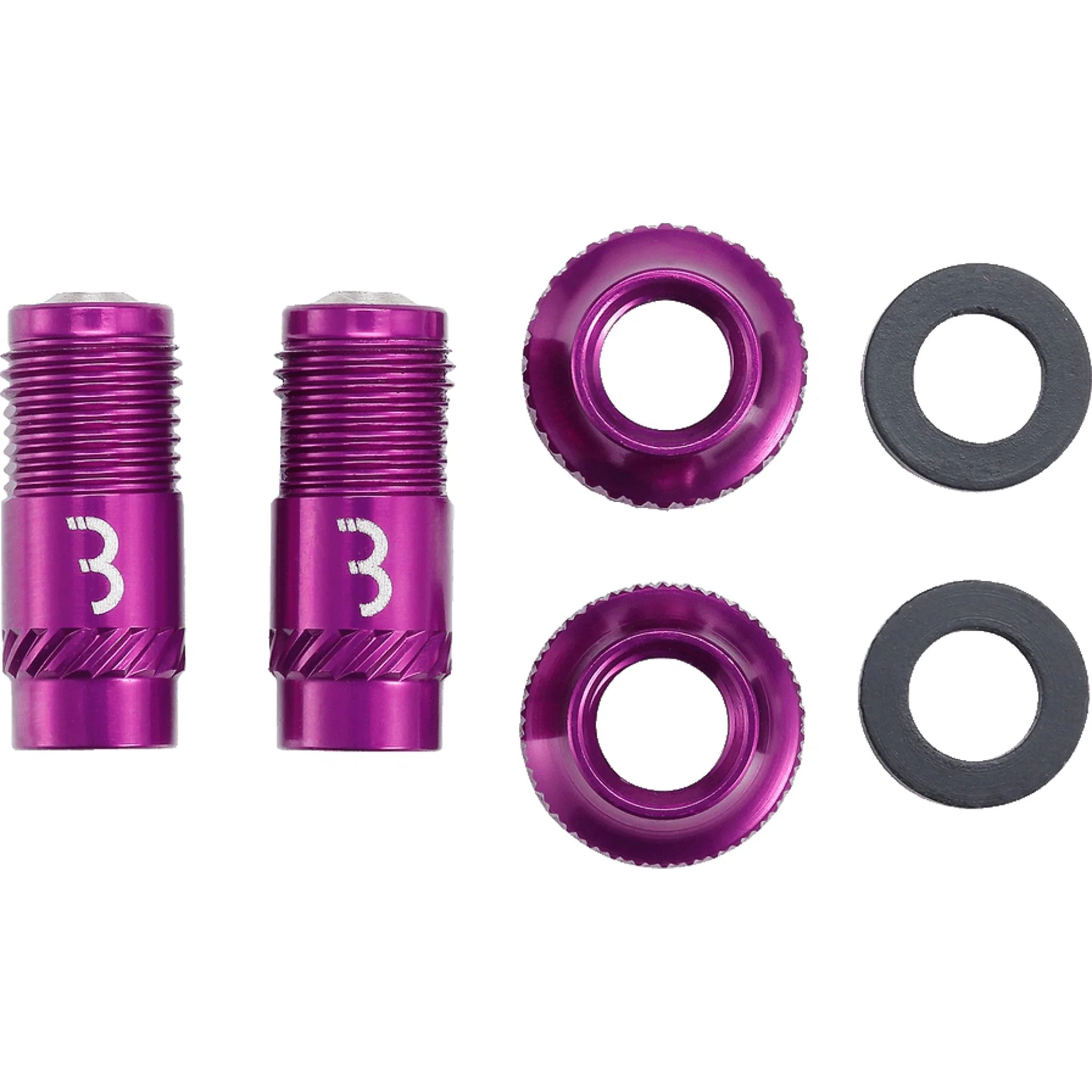 BBB CoreCap Tubeless Valve Cap Set 40mm Purple - Image 2