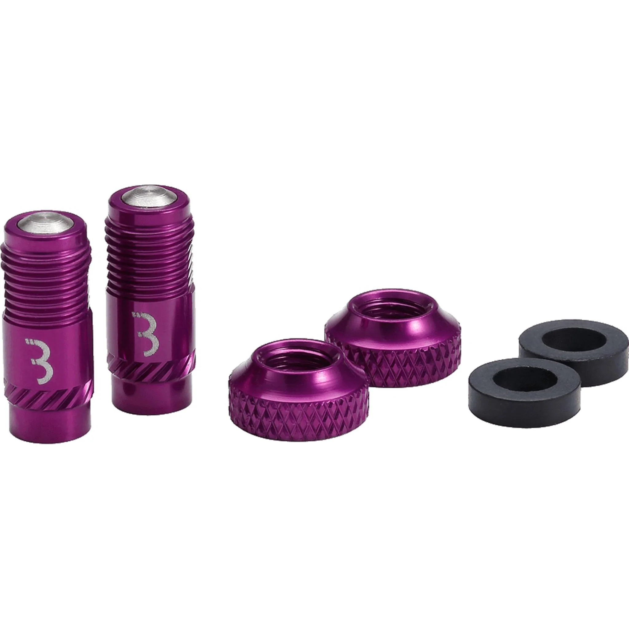 BBB CoreCap Tubeless Valve Cap Set 40mm Purple - Image 3