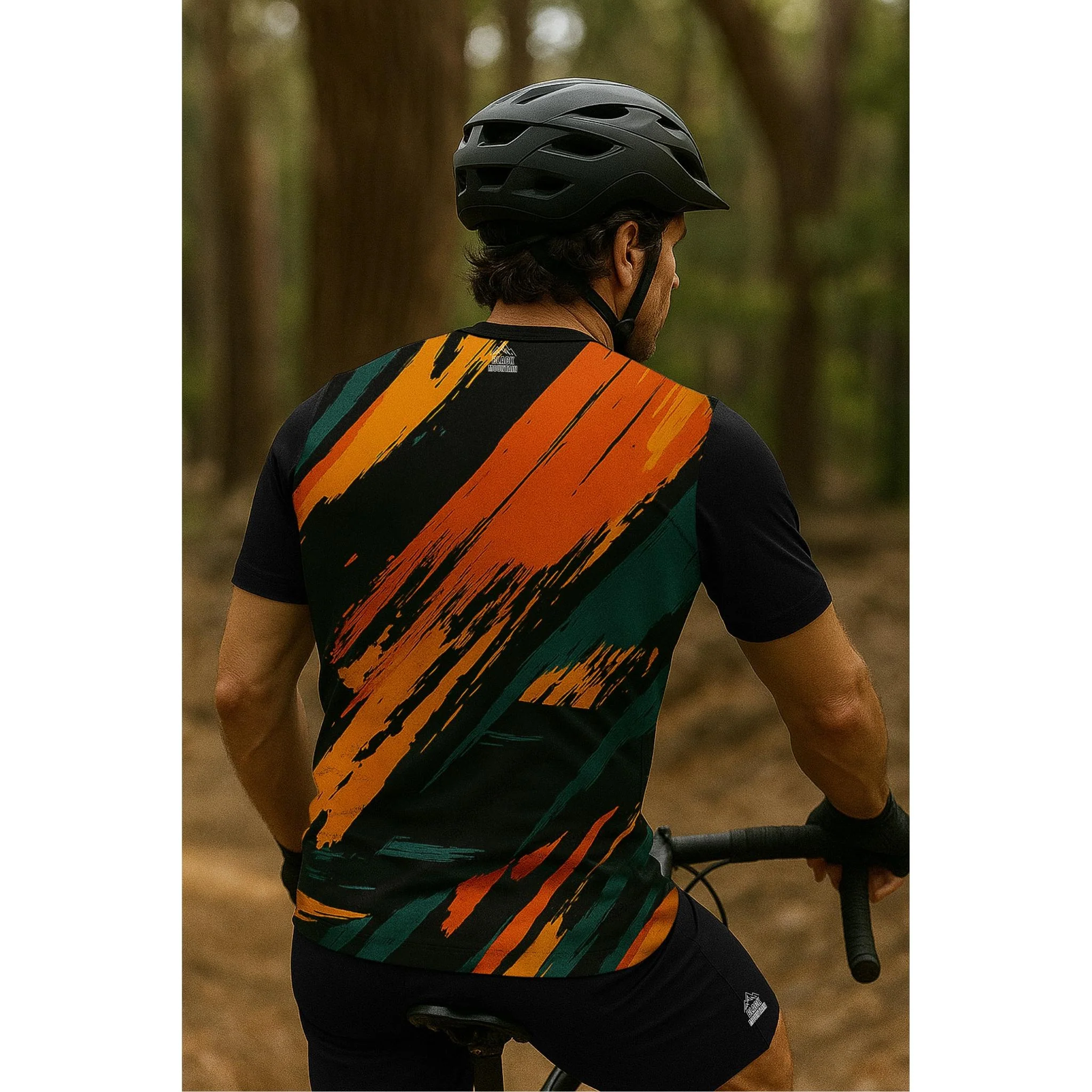 Black Mountain Shadow Trail Slasher Short Sleeve MTB Jersey Orange - Image 4