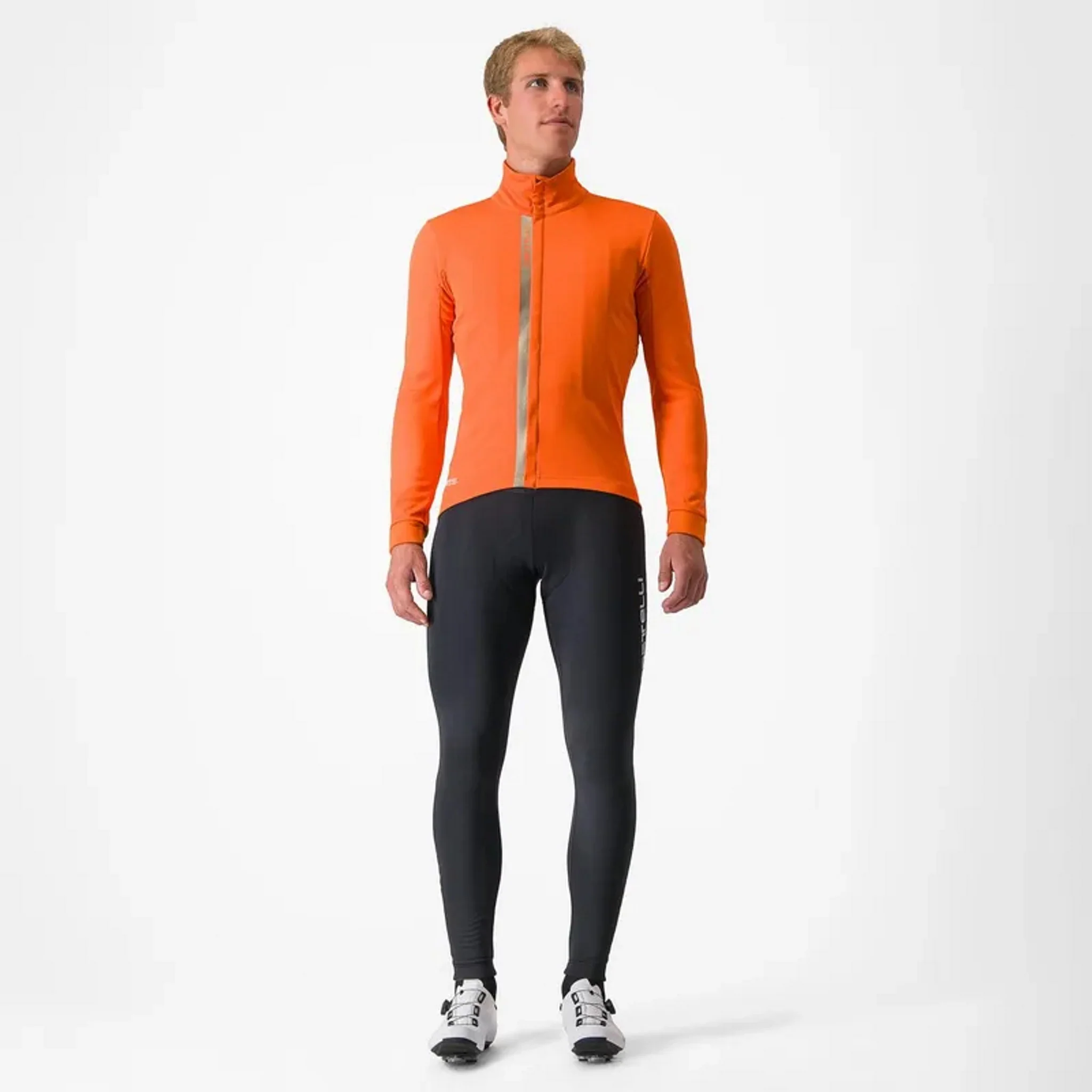 Castelli Entrata Men's Mid-Weight Jacket Orange/Red - Image 4