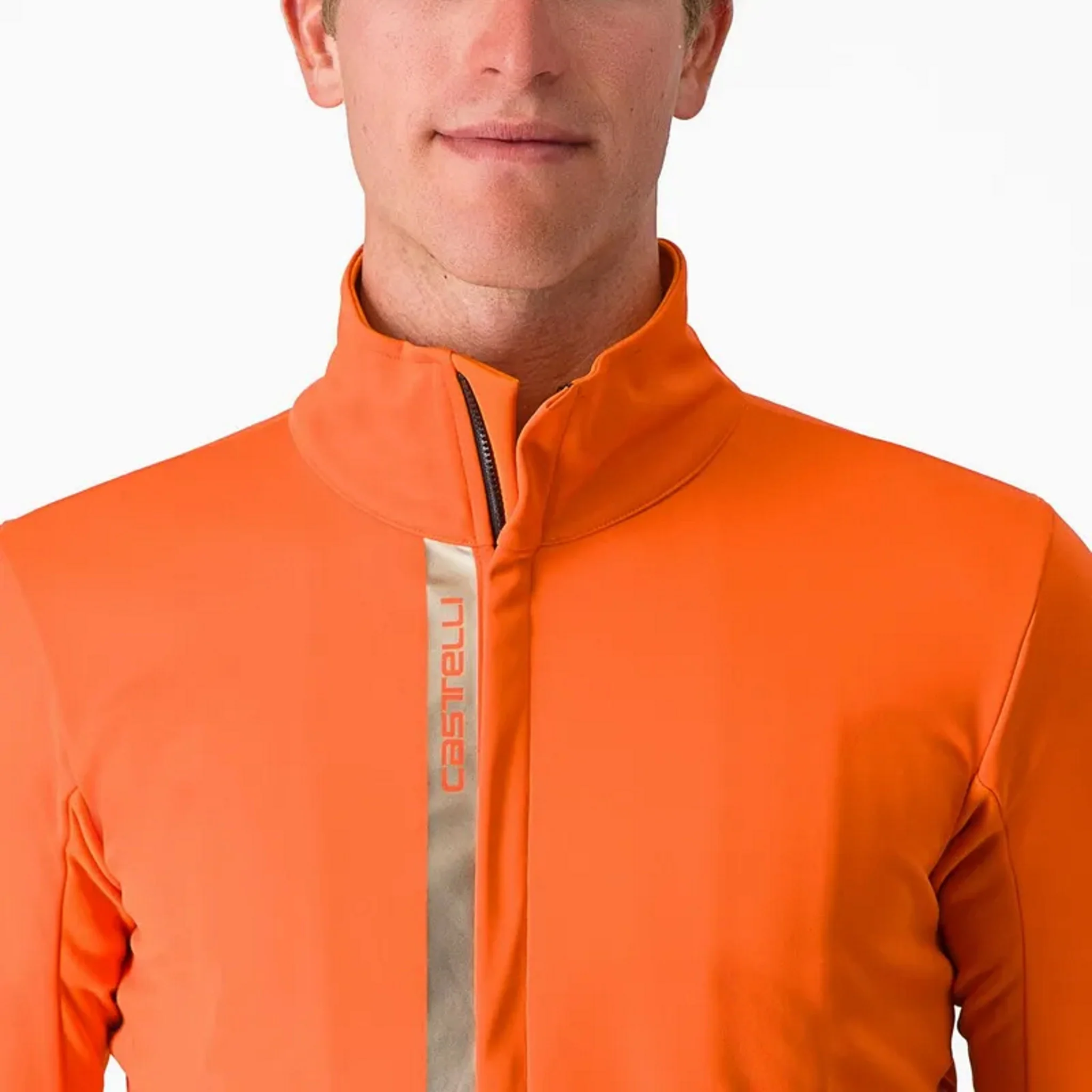 Castelli Entrata Men's Mid-Weight Jacket Orange/Red - Image 5