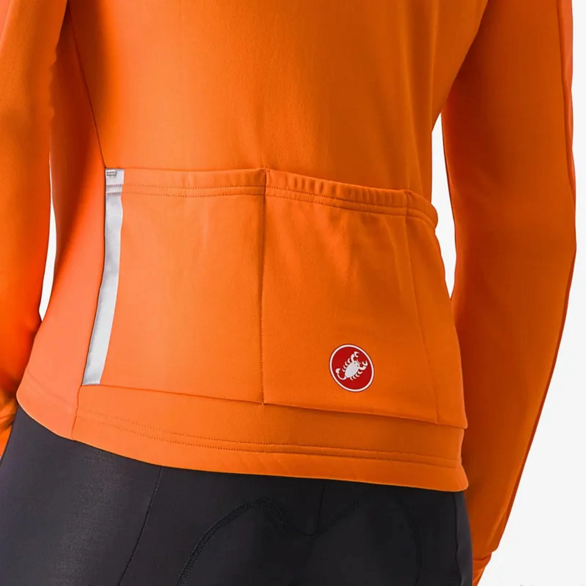 Castelli Entrata Men's Mid-Weight Jacket Orange/Red - Image 8