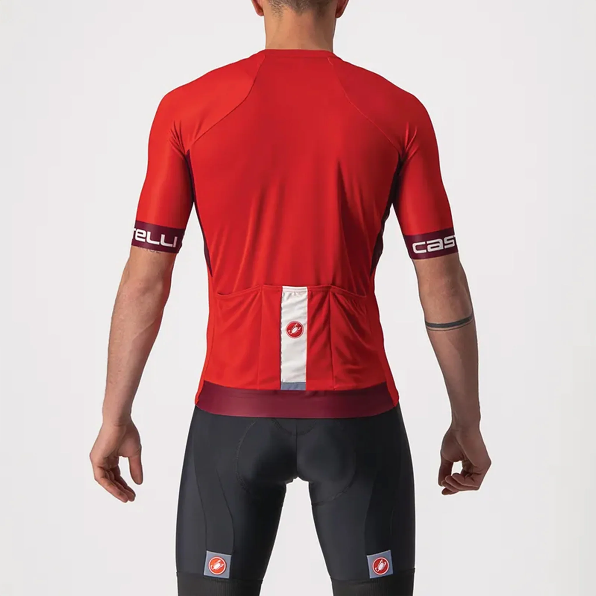 Castelli Entrata VI Jersey Red/Ivory - Image 2