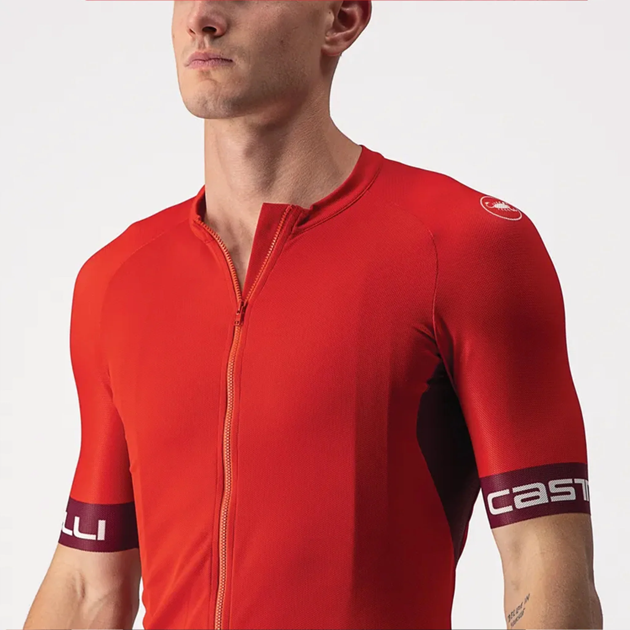 Castelli Entrata VI Jersey Red/Ivory - Image 5