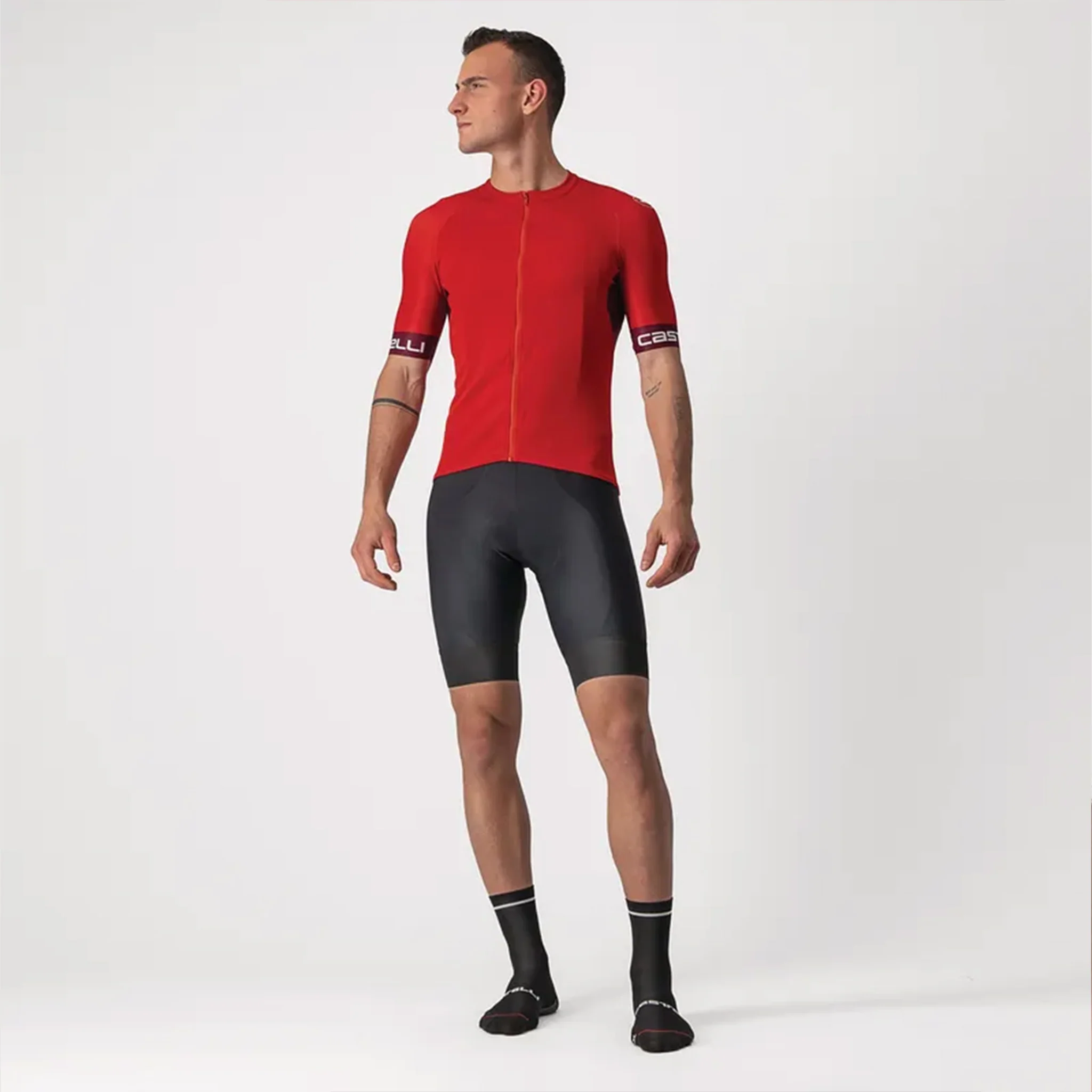 Castelli Entrata VI Jersey Red/Ivory - Image 7