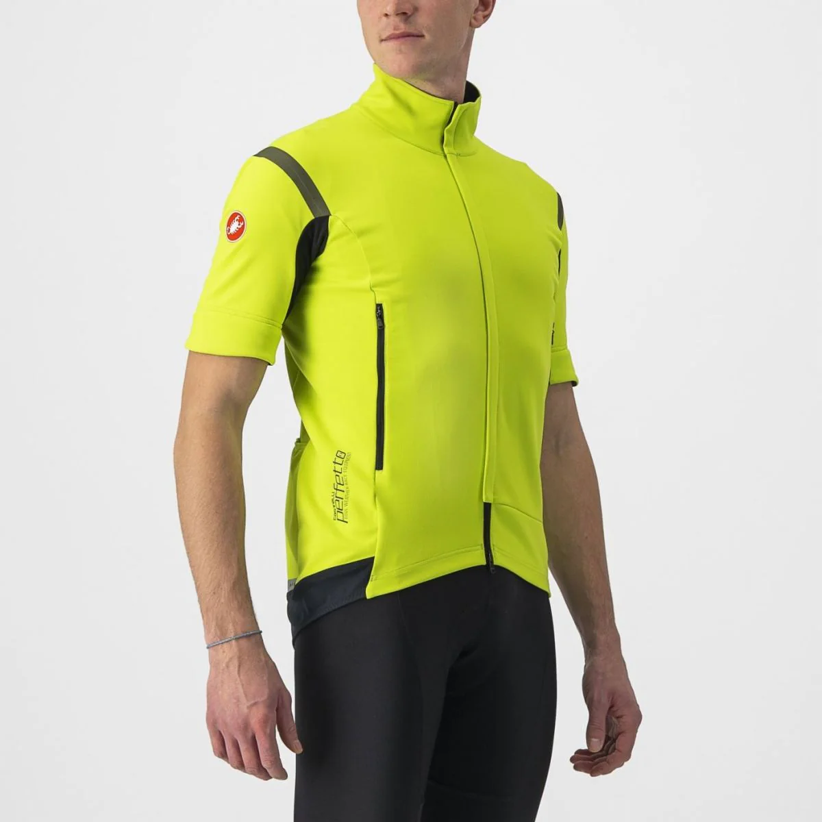 Castelli Jacket Perfetto RoS 2 Convertible Electric Lime/Dark Gray - Image 6