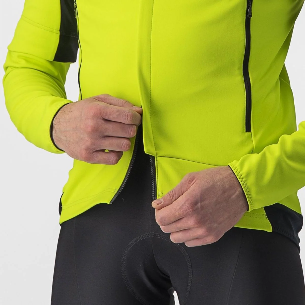 Castelli Jacket Perfetto RoS 2 Convertible Electric Lime/Dark Gray - Image 7